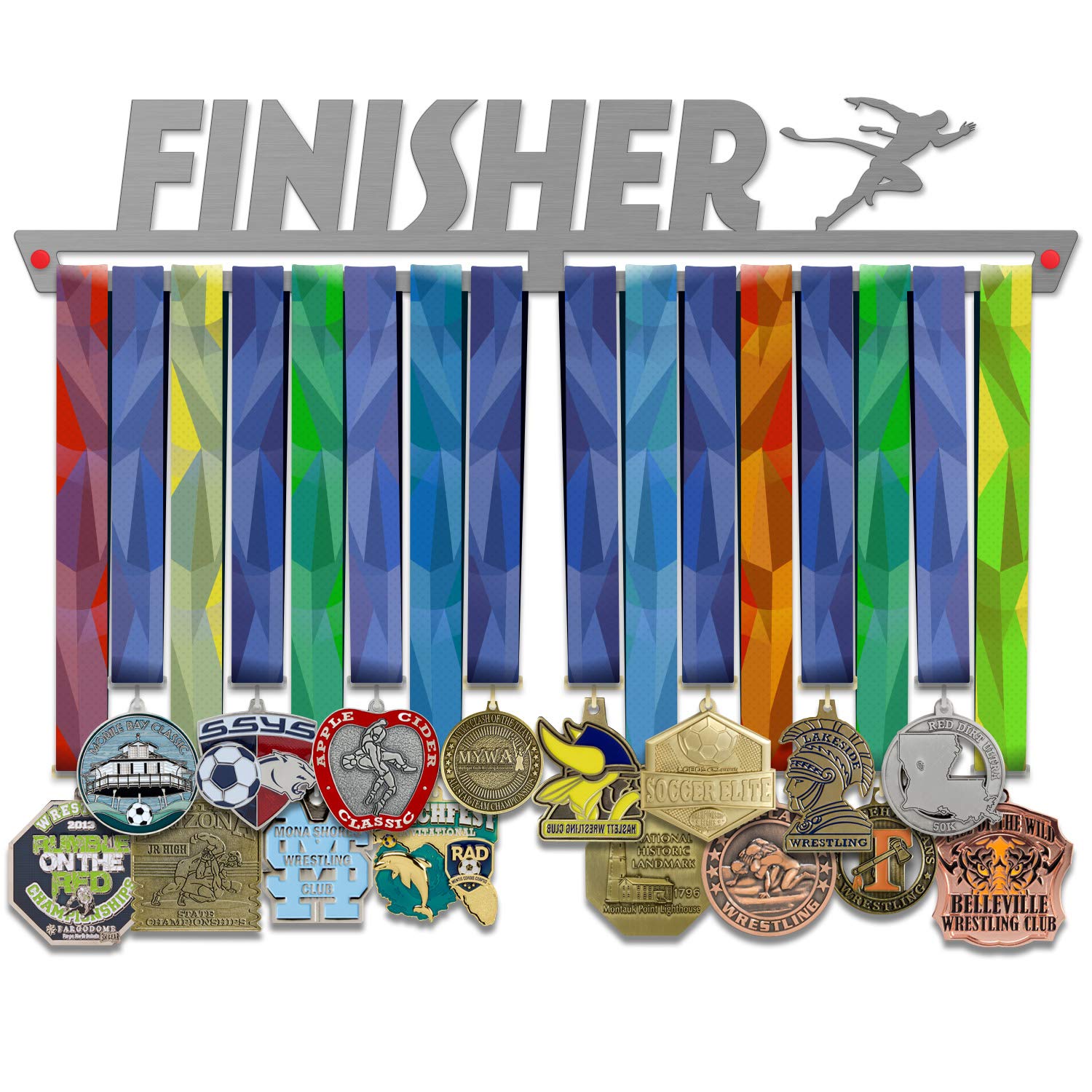 VICTORY HANGERS Runner Finisher vs Girl Power Achievements Medal Hanger Display Rack - 17.72 in - Various Models
