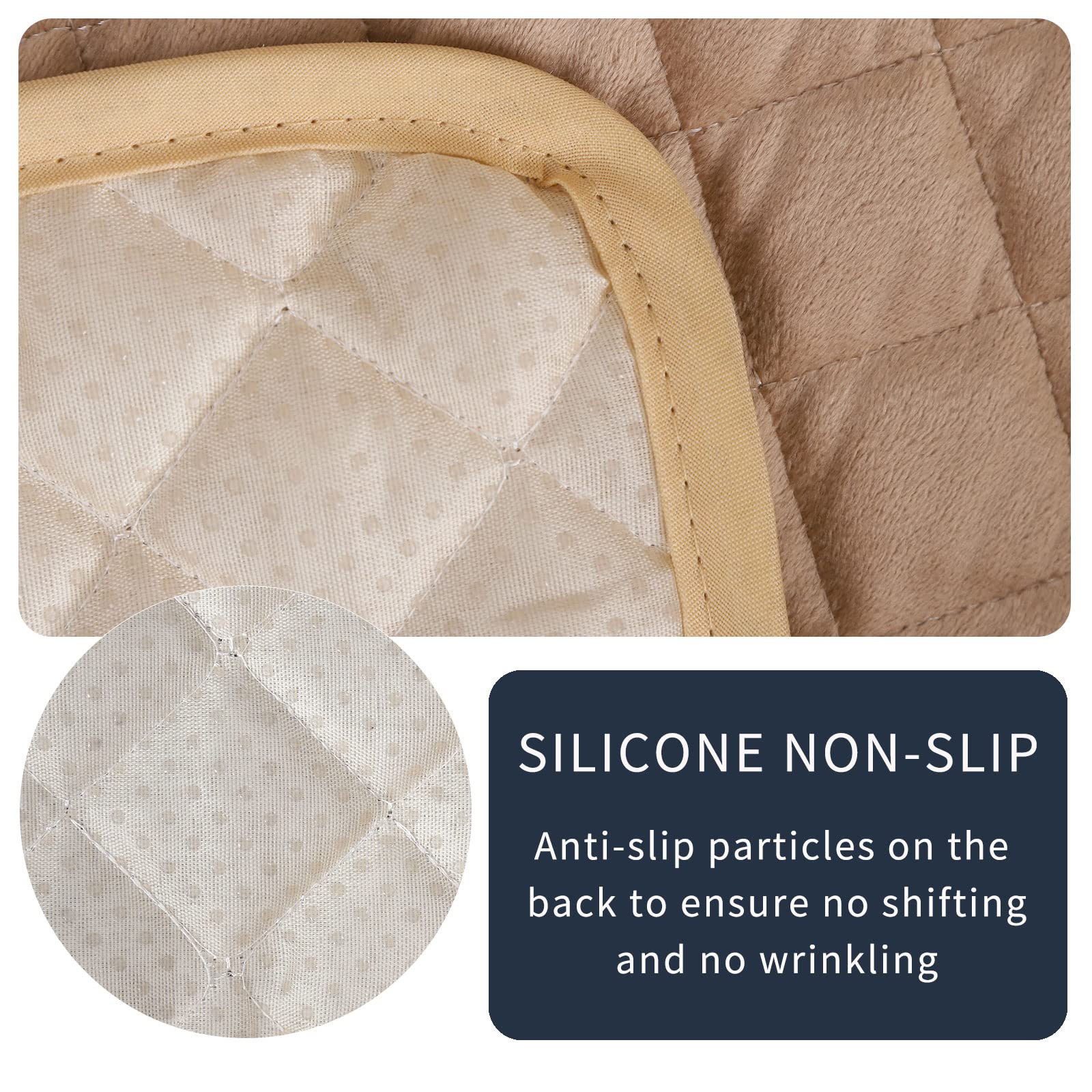 LUFEIJIASHI Non Slip Recliner Sofa Covers,Velvet Waterproof Recliner Couch Covers for 3 seat,Washable Reclining Couch Cover Furniture Protector for Dogs,Pets (Beige, 3 Seater)