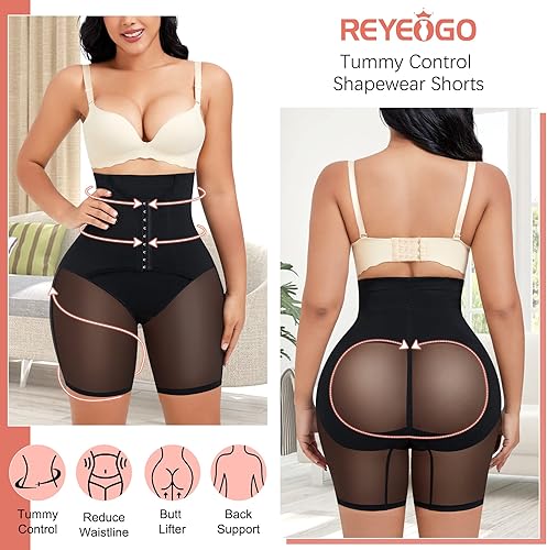 Miniatura 2 de REYEOGO Pantalones moldeadores para mujer, cintura alta, control de abdomen, moldeador de cuerpo, faja moldeadora de cintura, pantalones cortos más