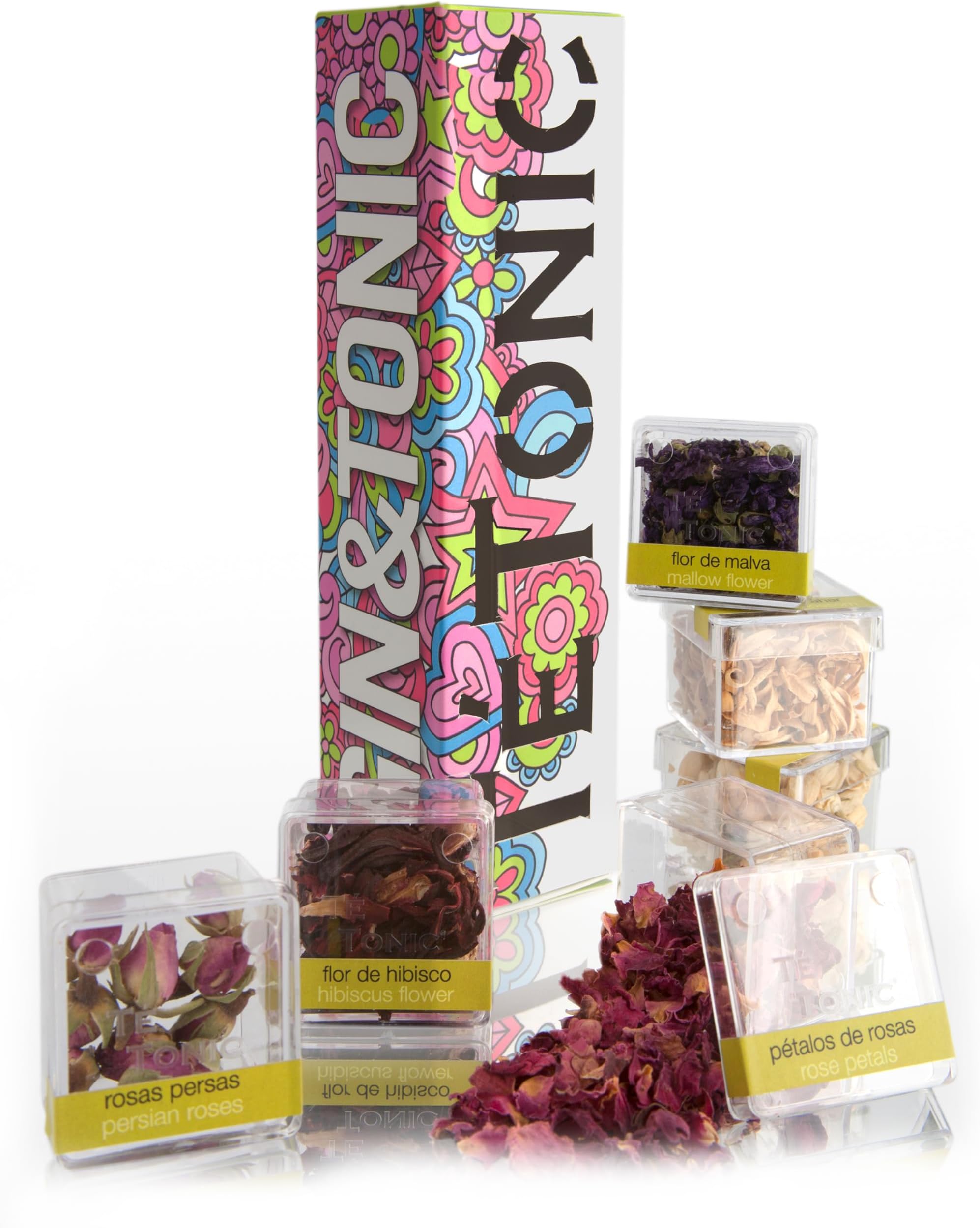 Te Tonic Gin And Tonic Box - 6 Fresh Flower Botanicals For Gin - Cocktail Infusion Kit - Gin Tonic Seasoning Gift Sets