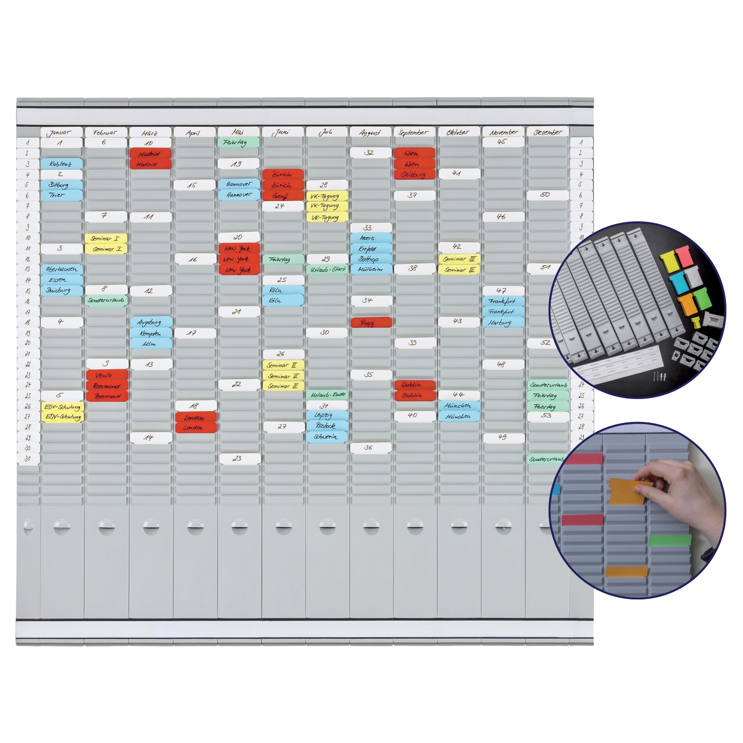 Franken PV-SET4-Peinture au bureau avec planning à fiches T Titres en allemand 81,9 78 x 12 cm - 2 "35 pièces