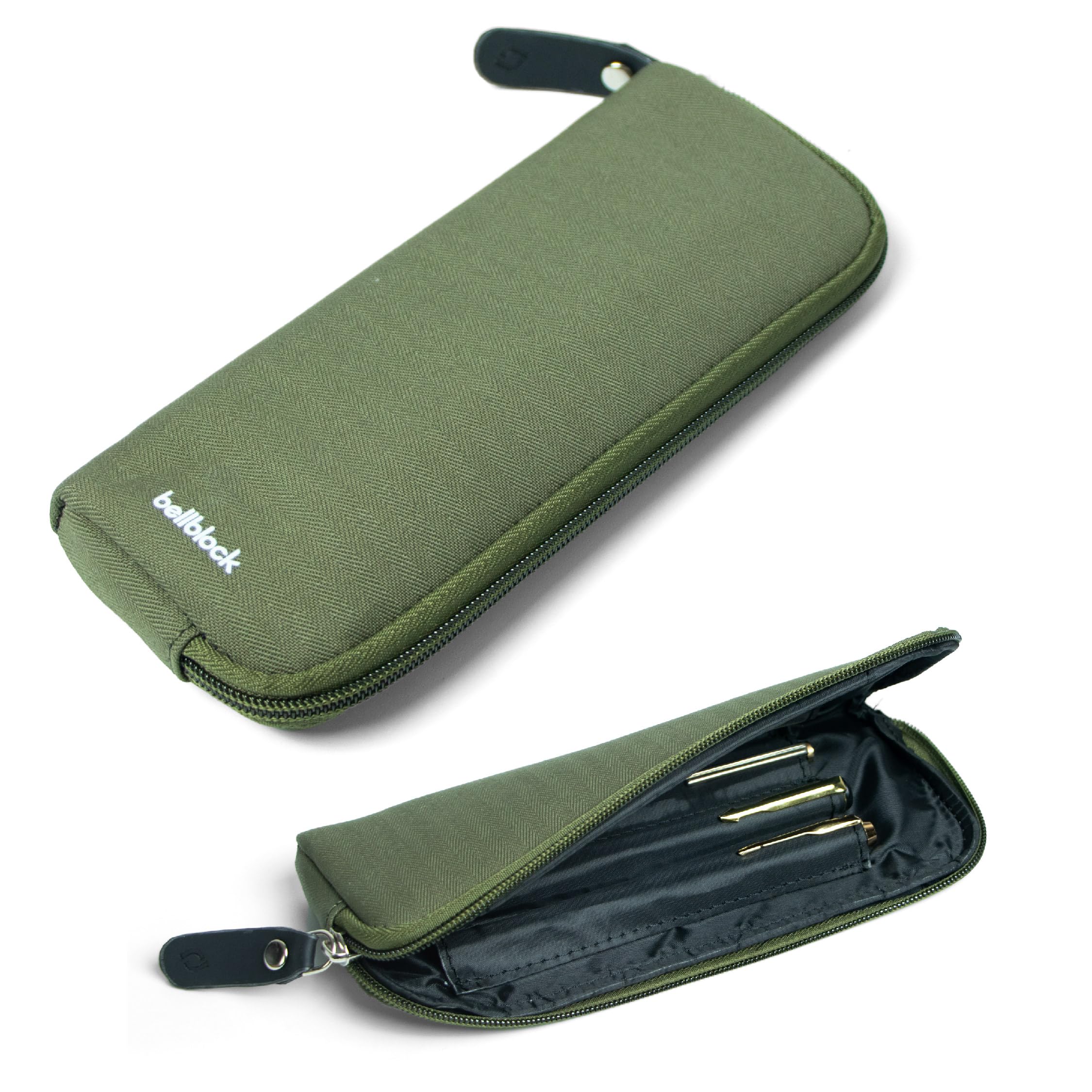 bellblock Premium Stationery & Pencil Pouch | Aesthetic Pencil Case for School, Office | Portable Pouch for Stationery | Compact Pen Pouch | Cotton Canvas (Olive Green)-picture-35