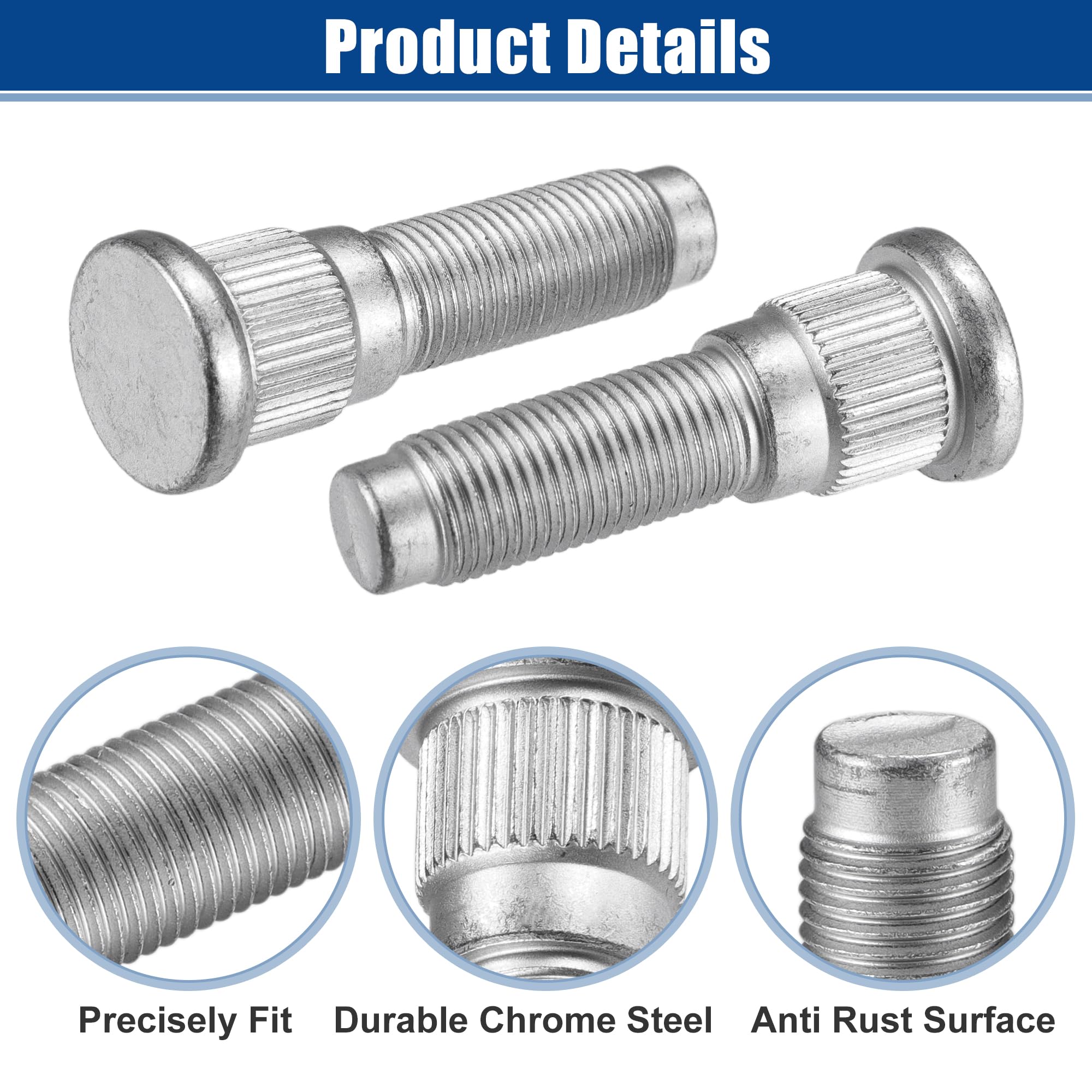 A ABSOPRO 1/2"-20 Bullone per Dado Ruota Adatto per Jeep Grand No.6036424AA - 10 Pezzi