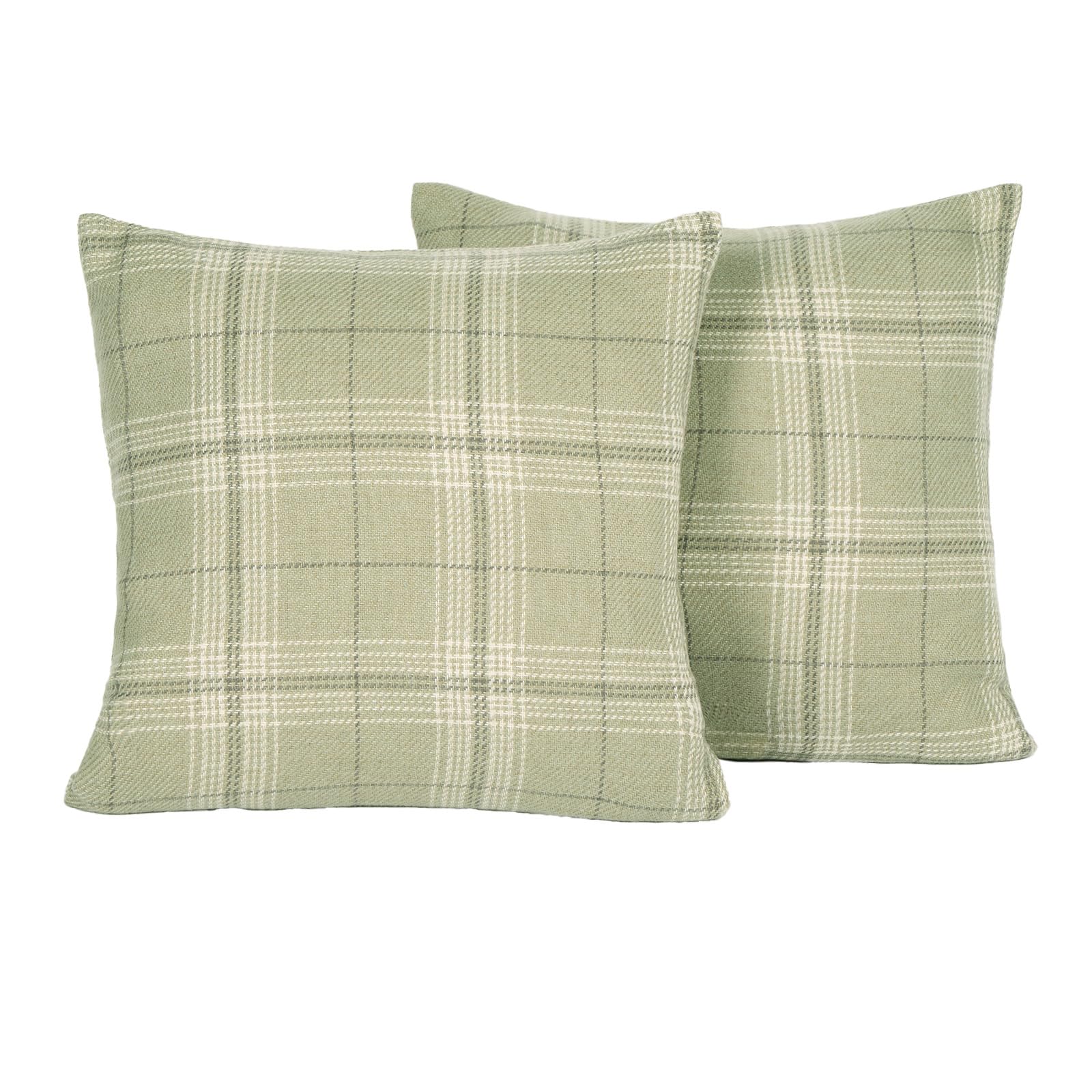 OHS 2 Pack Woven Check Cushion CoversSage45X45Cm from B&Q