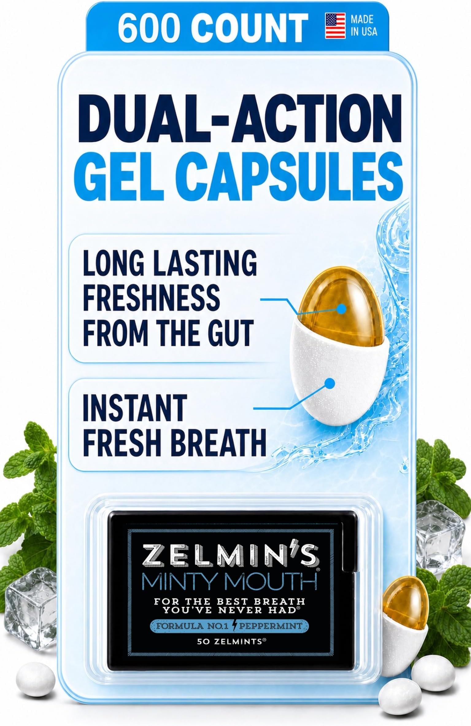 Zelmin's Breath Mints โ Parsley Seed Oil Capsules, Peppermint 12 Pack
