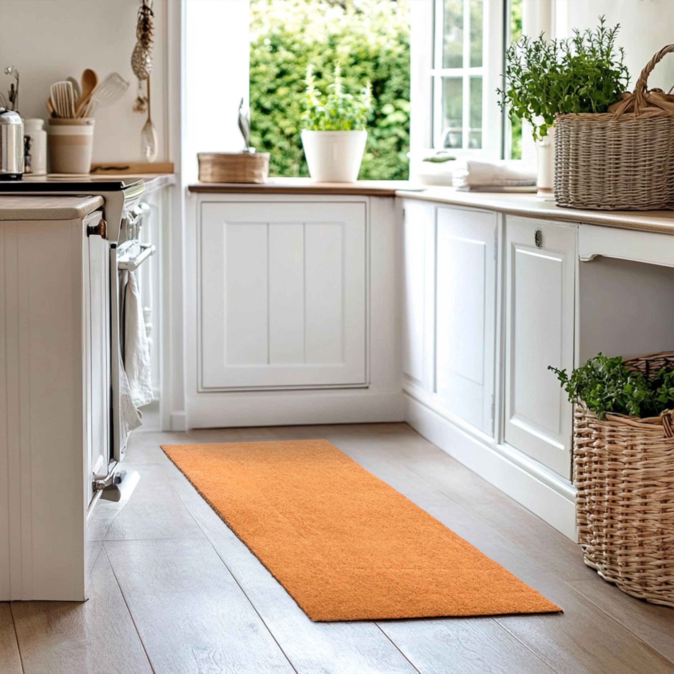 Nicoman PVC Coir Doormat - Non-Slip - Durable - Brown - 44 cm x 75 cm