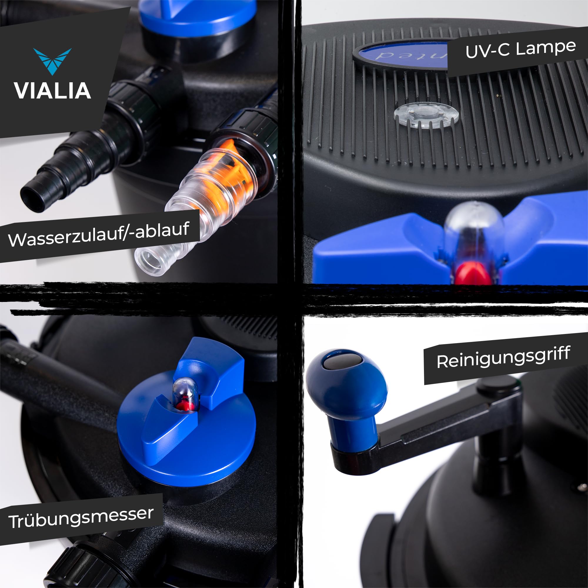 Druckteichfilter CPF-15000, 18W UVC Klärer, bis 30.000 L | Bio Teichfilteranlage mit 3-Stufen-Filtration und Rückspülfunktion – klares Wasser ohne aufwendige Reinigung