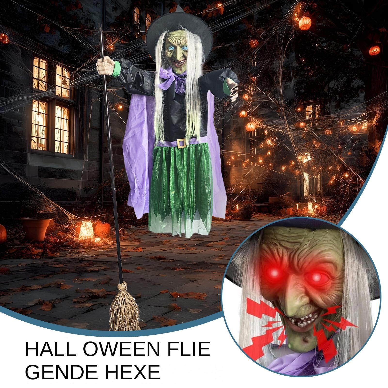 Latająca Ozdoba Na Halloween Ozdoba dekoracja imprezowa świąteczna | Latająca Dekoracje Zewnętrzne Halloween na Imprezę Nawiedzony Dom Ogród Trawnik Wewnątrz