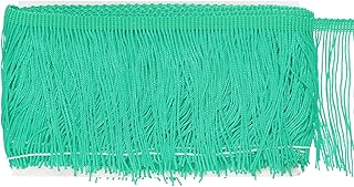 M METERXITY Chainette Fringe Trim, 5 Yards of 4" Polyester Braid Tassel Trim for DIY Crafts/Lamp Shade Decoration/Wedding Dress/Sewing/Clothing Fringe Thread Yarn [Light Fruit Green]