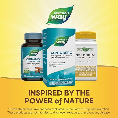 Miniatura 7 de Nature's Way alpha betic, multivitamínico diabético para apoyo nutricional diario, con vitaminas B para apoyo al metabolismo energético*, ácido alfa
