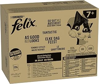 Felix Cat Food Wet in Jelly, Variety of Flavours, Large Pack of 120 (120 x 85 g) product image