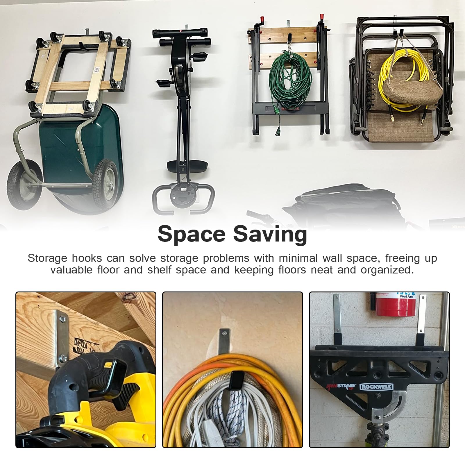 Lot De 14 Crochets Muraux Robustes DUOKON Pour Outils De Garage Avec