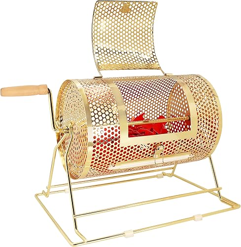 GSE - Tambor de rifa, jaula giratoria de latón profesional, con capacidad para 2,500 boletos o 100 bolas de ping pong (disponible en pequeño,