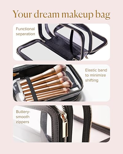 Miniatura 5 de Bolsa de maquillaje de viaje, bolsa de maquillaje transparente, aprobada por la TSA, bolsa de aseo para mujeres que viajan, bolsa de viaje de