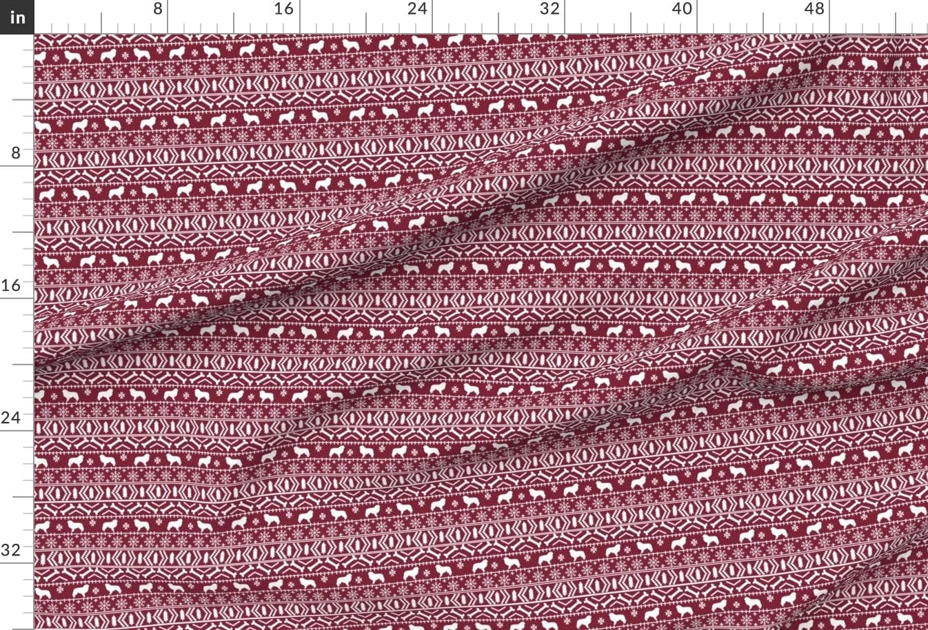 Spoonflower Fabric - Great Pyrenees Fair Breed Silhouette Christmas Sweater Dog Dogs Printed on Minky Fabric by The Yard - Sewing Baby Blankets Quilt Backing Plush