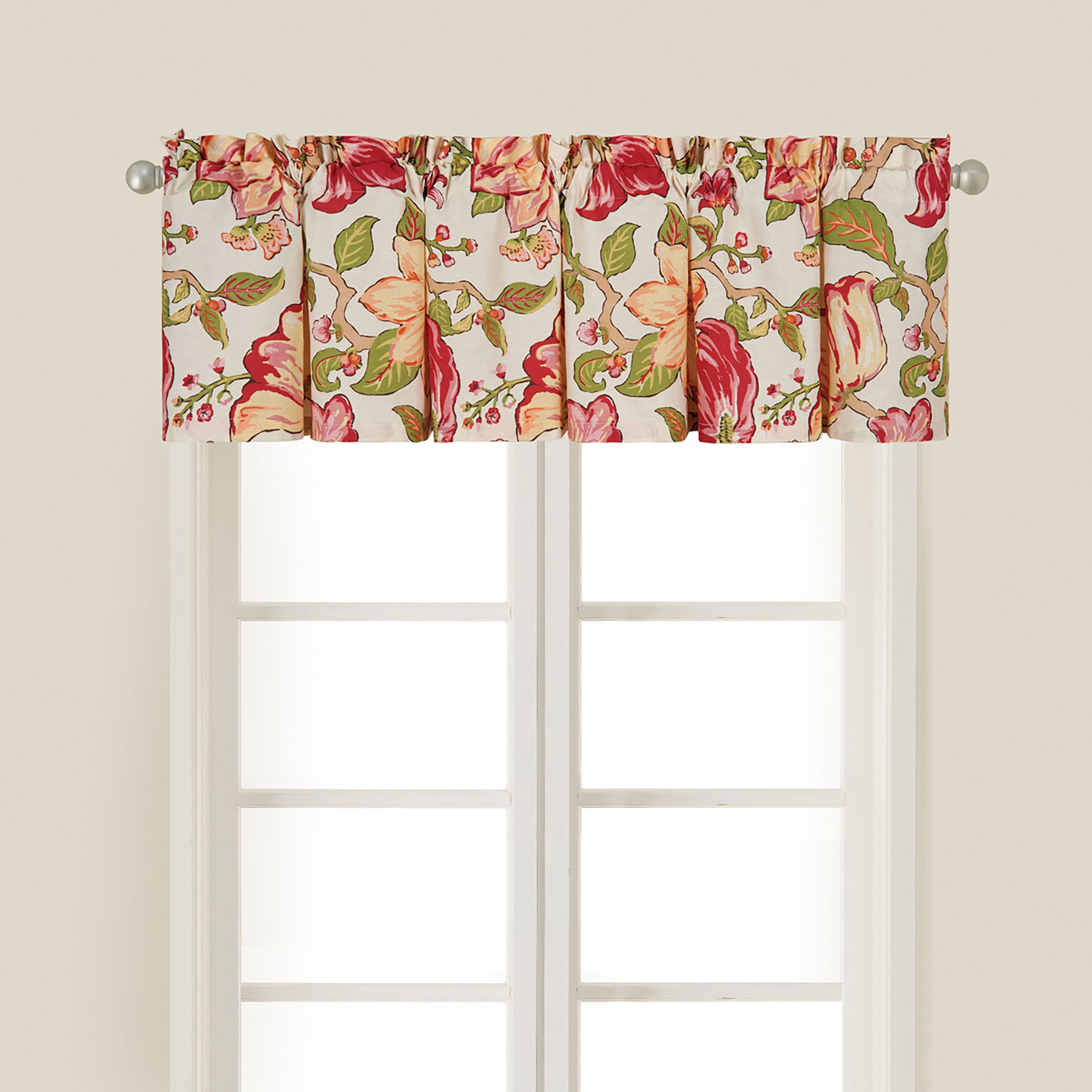 C&F Home Alessandra Pink Floral Botanical Traditional Summer Cotton Bedroom Guestroom Premium Window Valance Valance Pink