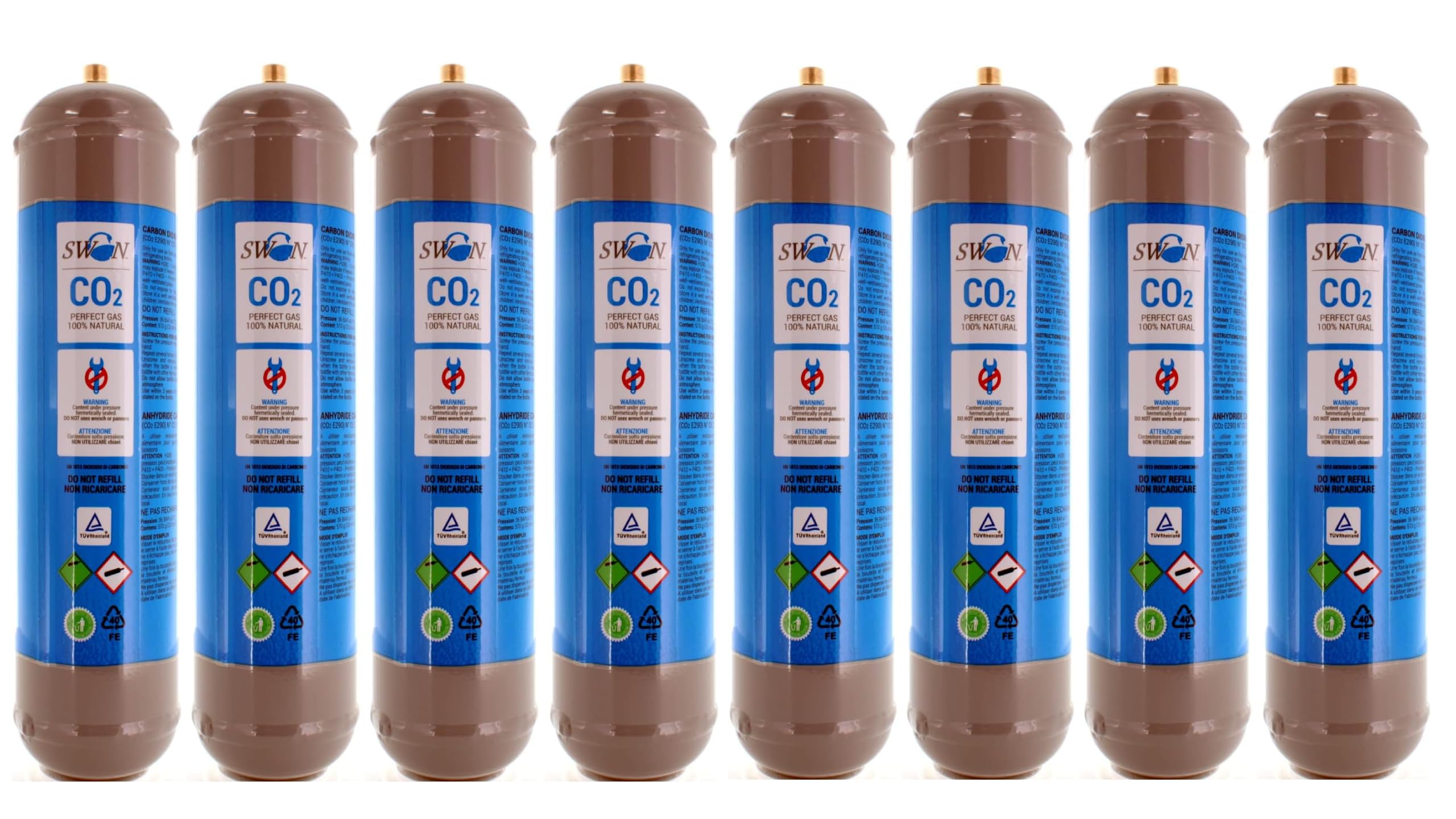 Bombole CO2 600g E290 per Gasatore Acqua Frizzante – Attacco M11x1 Compatibile Universale – Set Risparmio 8 Pezzi - Certificata TUV