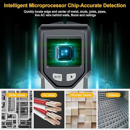 Miniatura 2 de Escáner de pared con detector de vigas, 5 en 1, chip inteligente, pantalla LCD alta definición, para el centro y el borde de la madera, cables