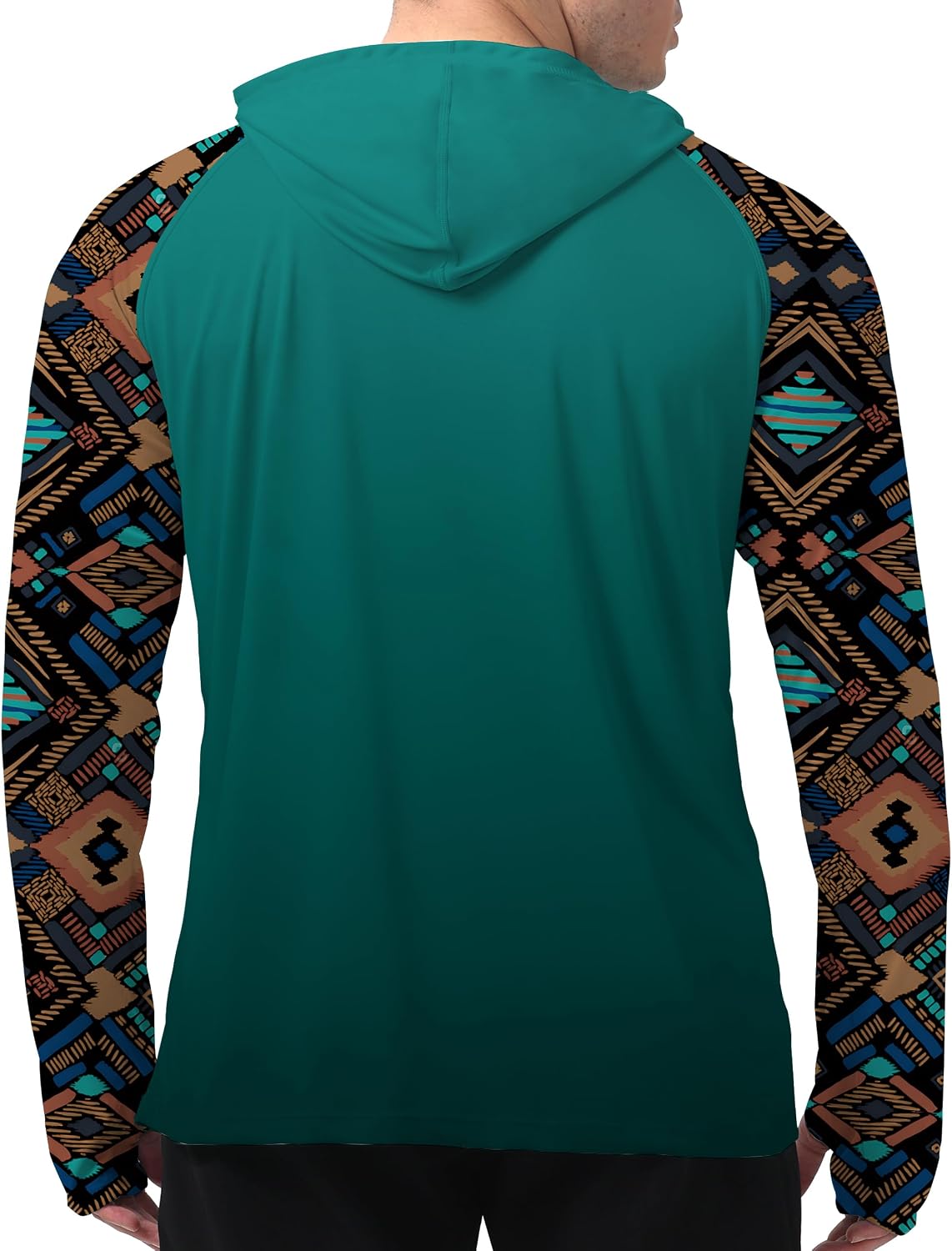 Men's UPF 50+ Sun Protection Hoodie, Long Sleeve Fishing Shirt | Lightweight, Quick Dry, Breathable, Moisture Wicking, 4-Way Stretch, Thumb Holes, Hiking, Beach, Swimming, Water Sports thumbnail