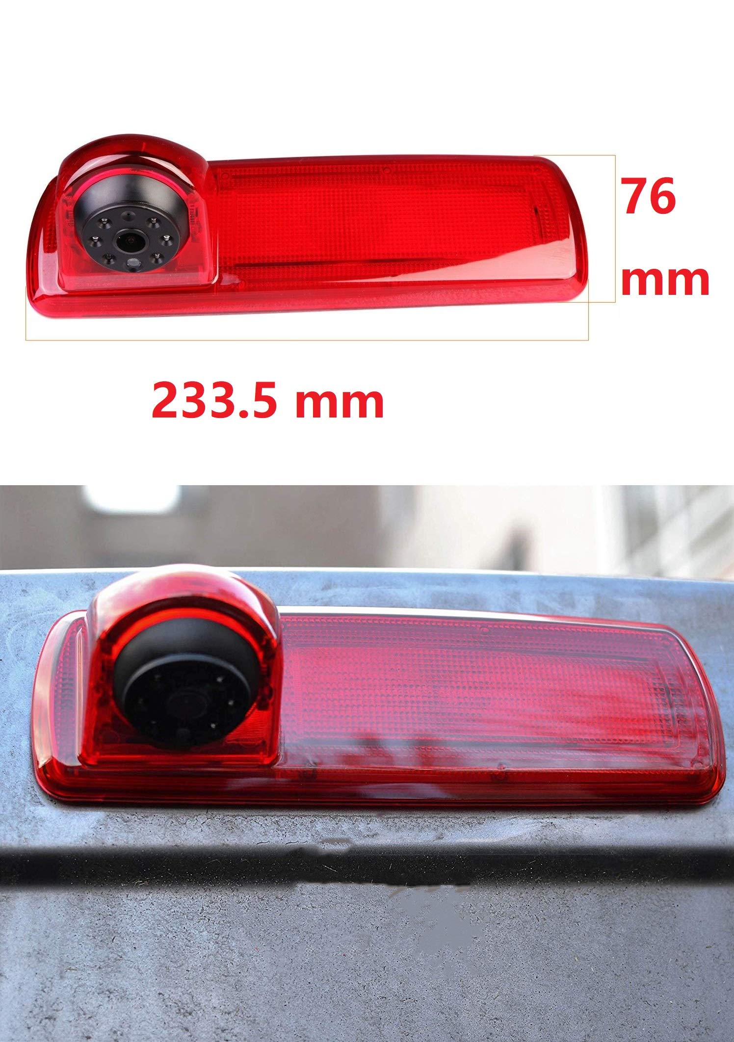 HD 720P Telecamera posteriore con kit monitor LCD da 5,0 pollici, 3a luce di freno, fotocamera di ricambio per Trafic X82 Mk3, Opel Vivaro B, FIAT Talento e Primastar (2014-202O)