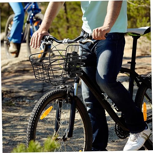 Miniatura 4 de Kisangel Cesta delantera para bicicleta, cesta trasera, contenedor de bicicleta, cesta de bicicleta para manillar, cesta de alambre de malla, 1 ud