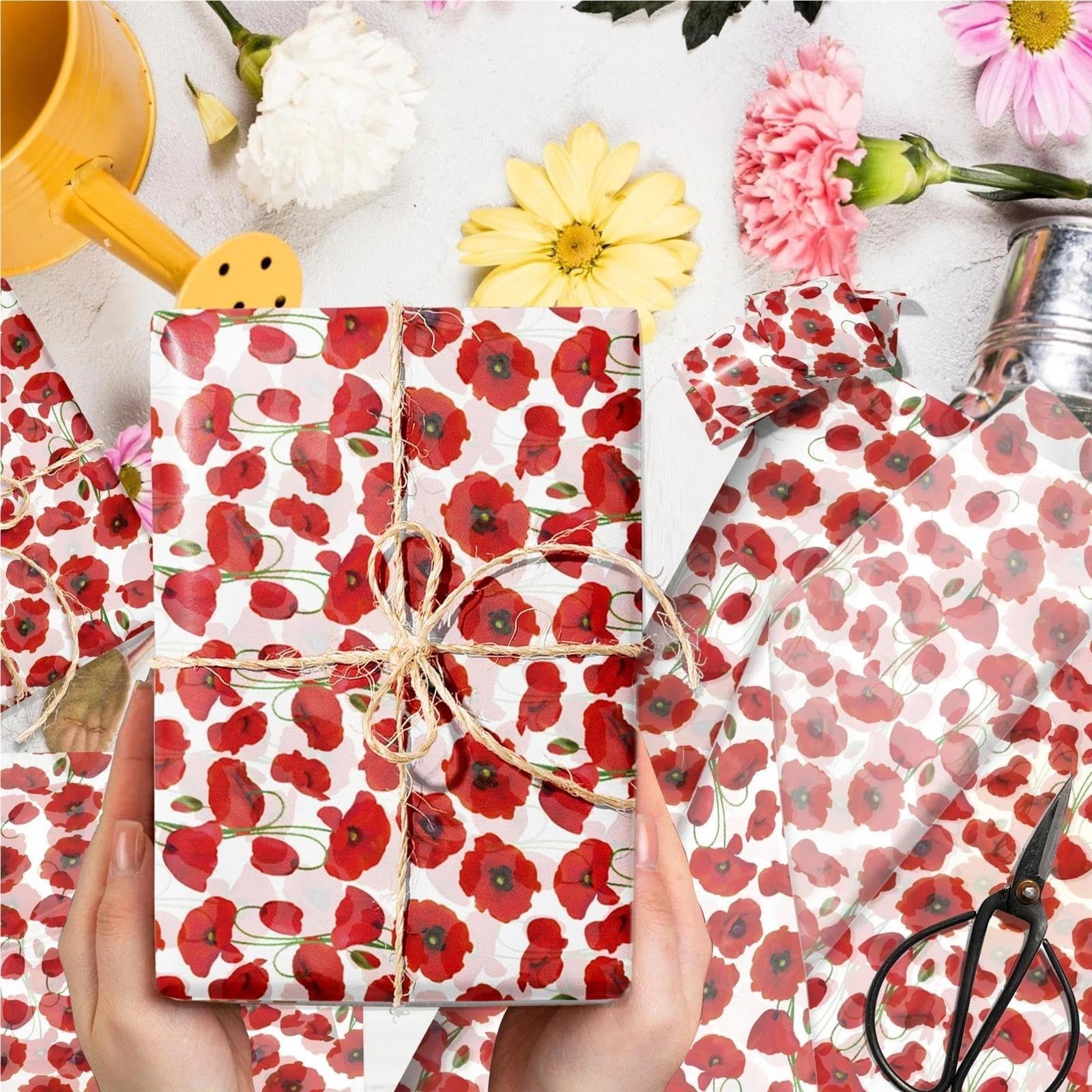 Carta velina floreale con pera di neve, regalo da 20/50 pezzi