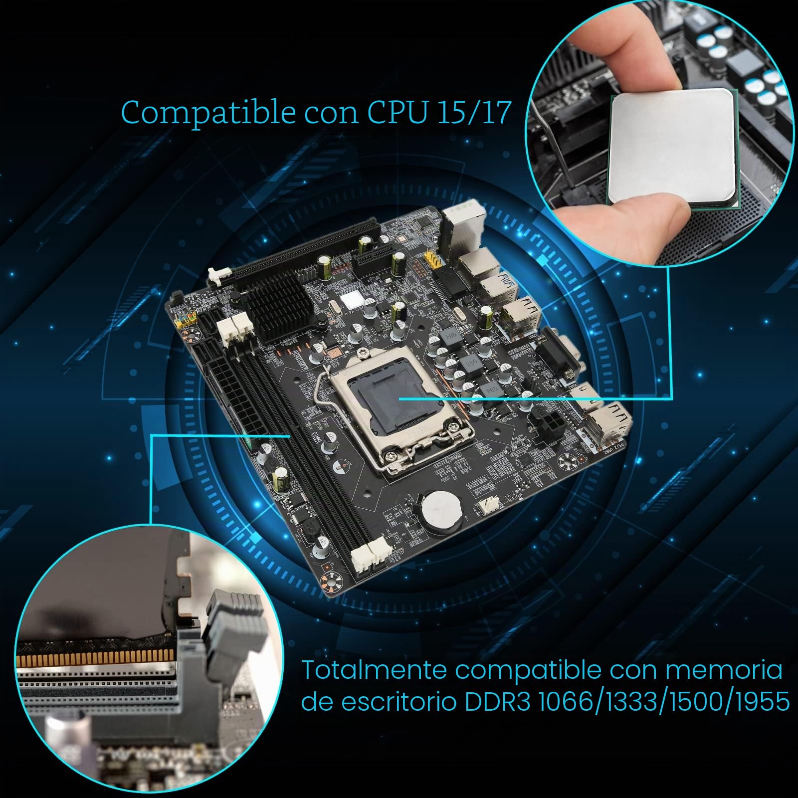 Placa Base para PC B75 Socket LGA 1155 Socket DDR3 CPU I5 I7 USB3.0 SATA