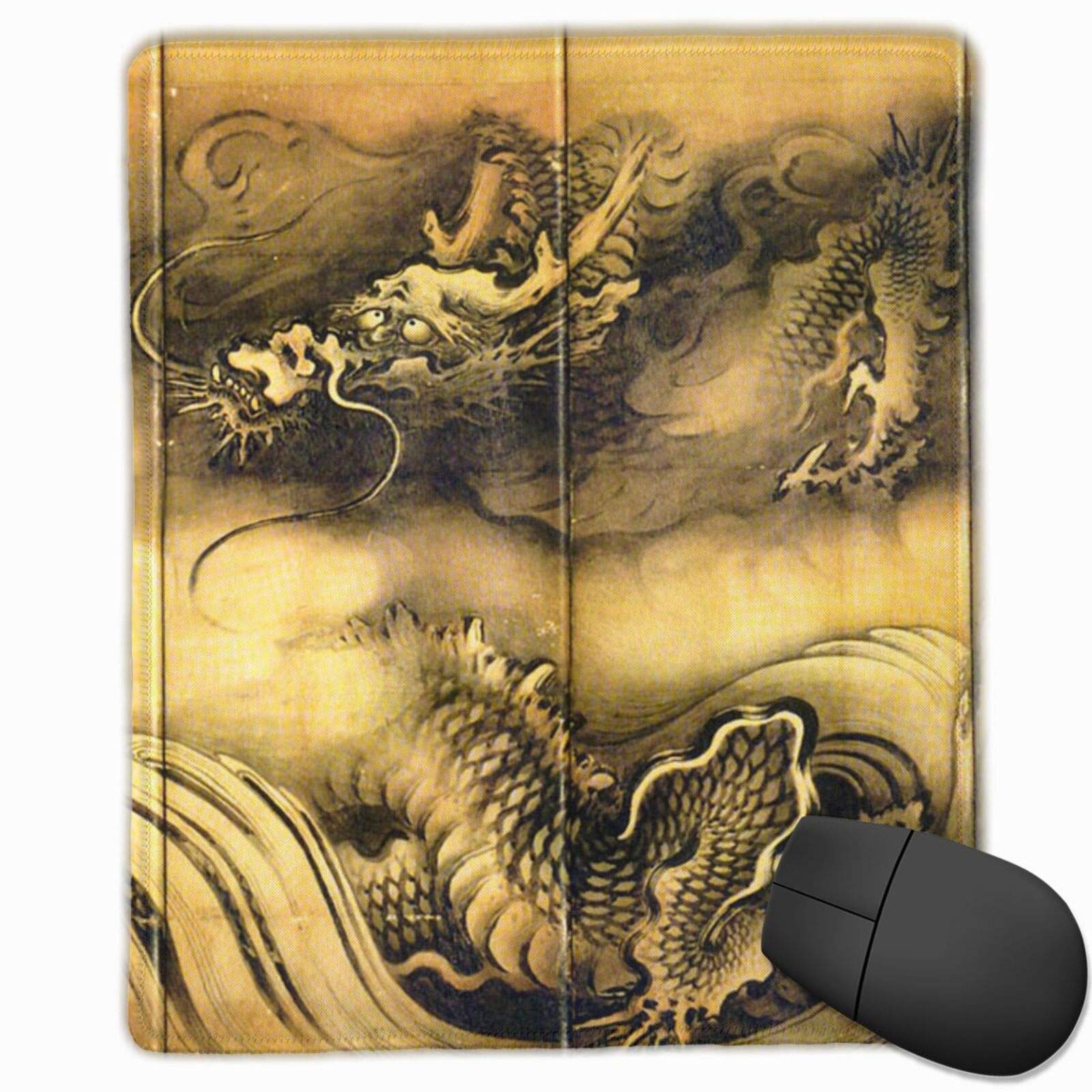 Amazon.co.jp: マウスパッド 狩野山雪 龍虎図屏風 龍 人気 絵画 滑り