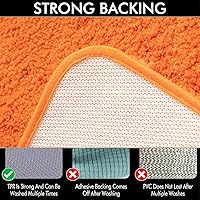 Vista 27 de MIULEE - Juego de 2 tapetes para baño, absorbentes, microfibra esponjosa y gruesa, con reverso antideslizante, lavable a máquina, para baño, ducha