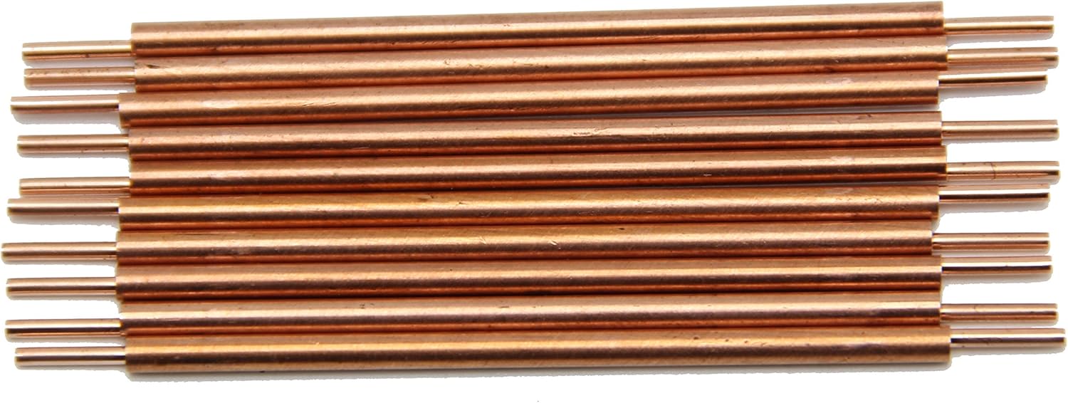 Huanyu 3×81mm Double Head Copper Spot Welding Rods Electrodes for Spot Welder, a Pack of 10 Pcs