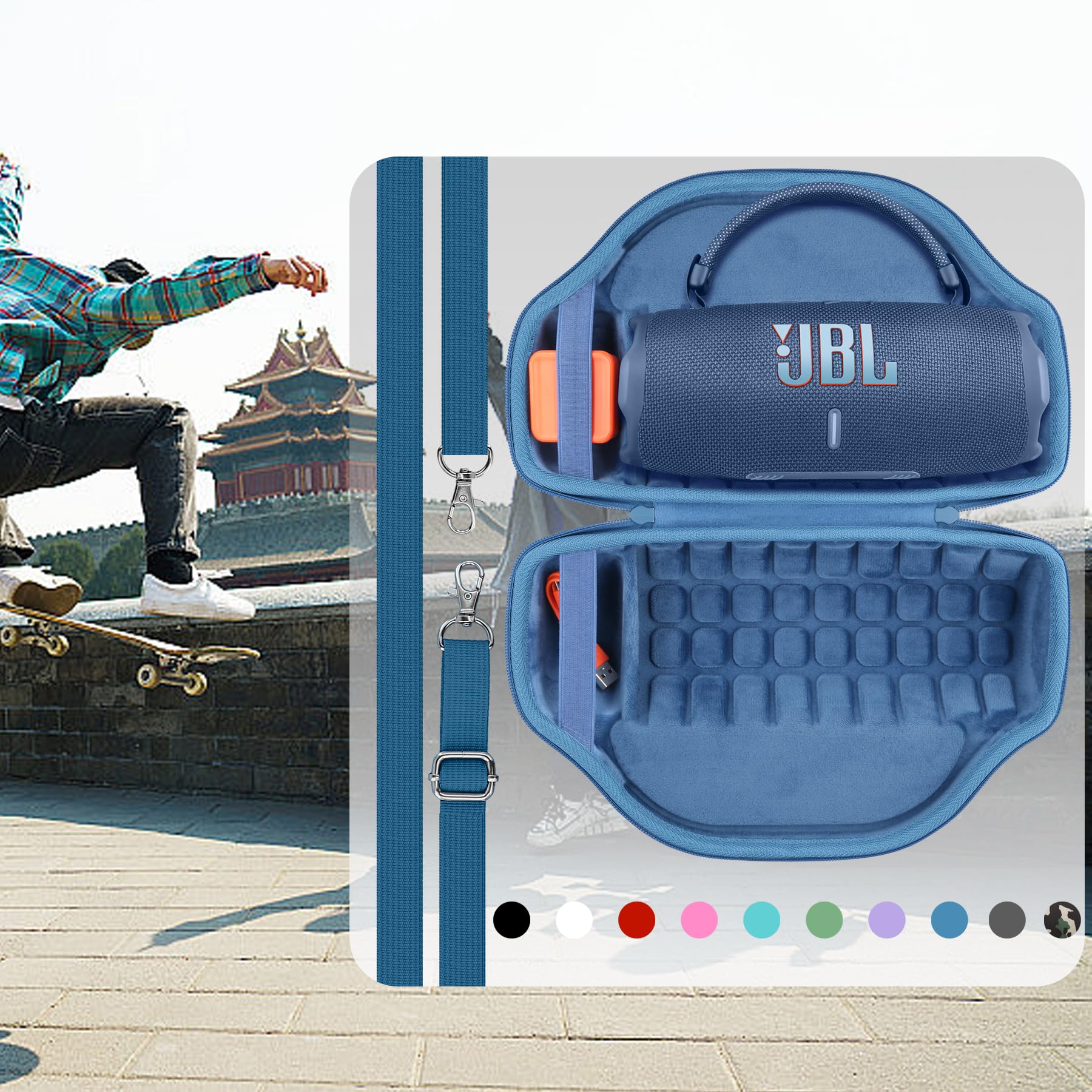 co2CREA Twarda Pokrywa Podróżna Etui Housse Coque dla JBL Charge 6 Przenośny Głośnik Bluetooth, Tylko Etui