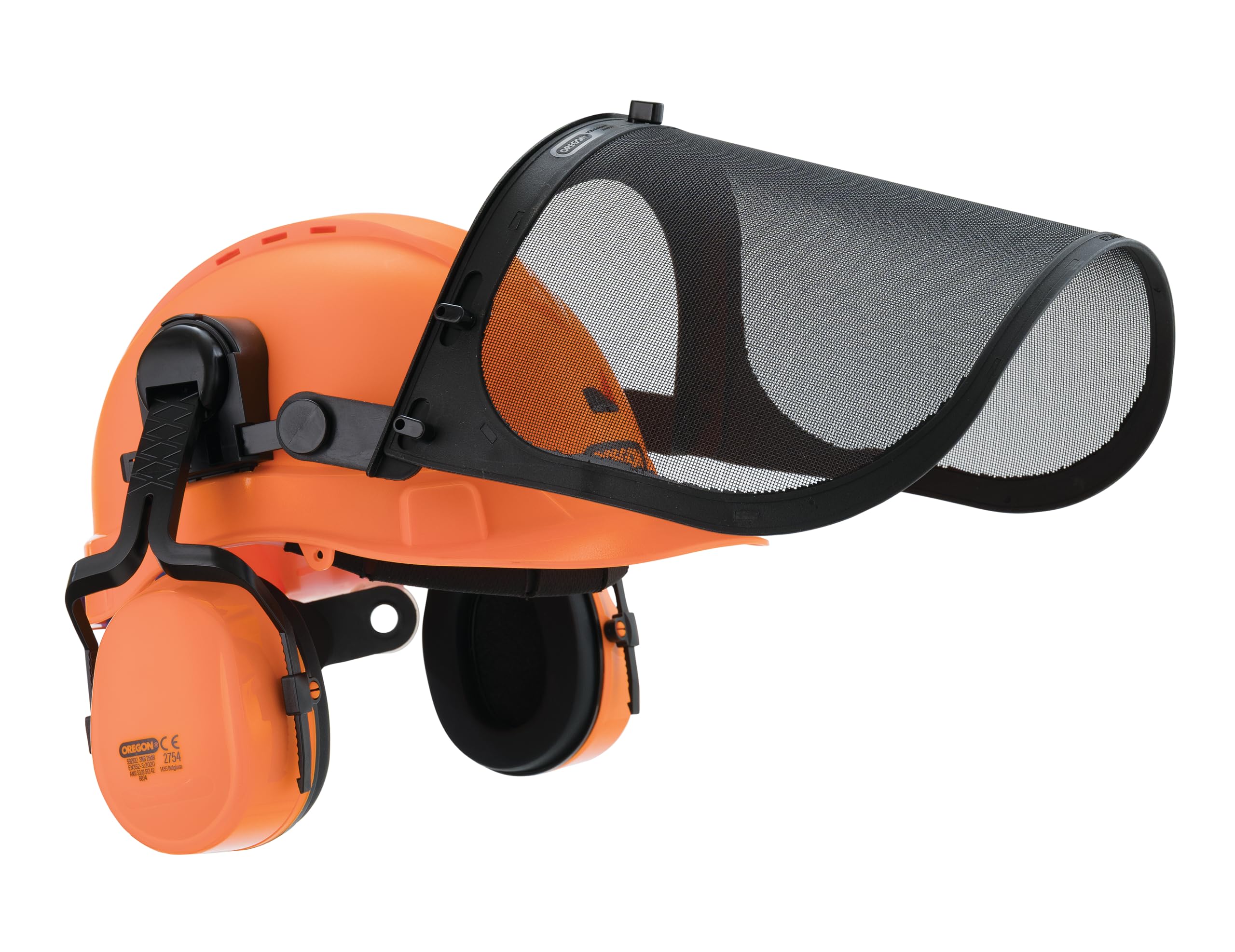 Oregon Casco de Seguridad Protect para Motosierra con Visera de Malla y Protección Auditiva