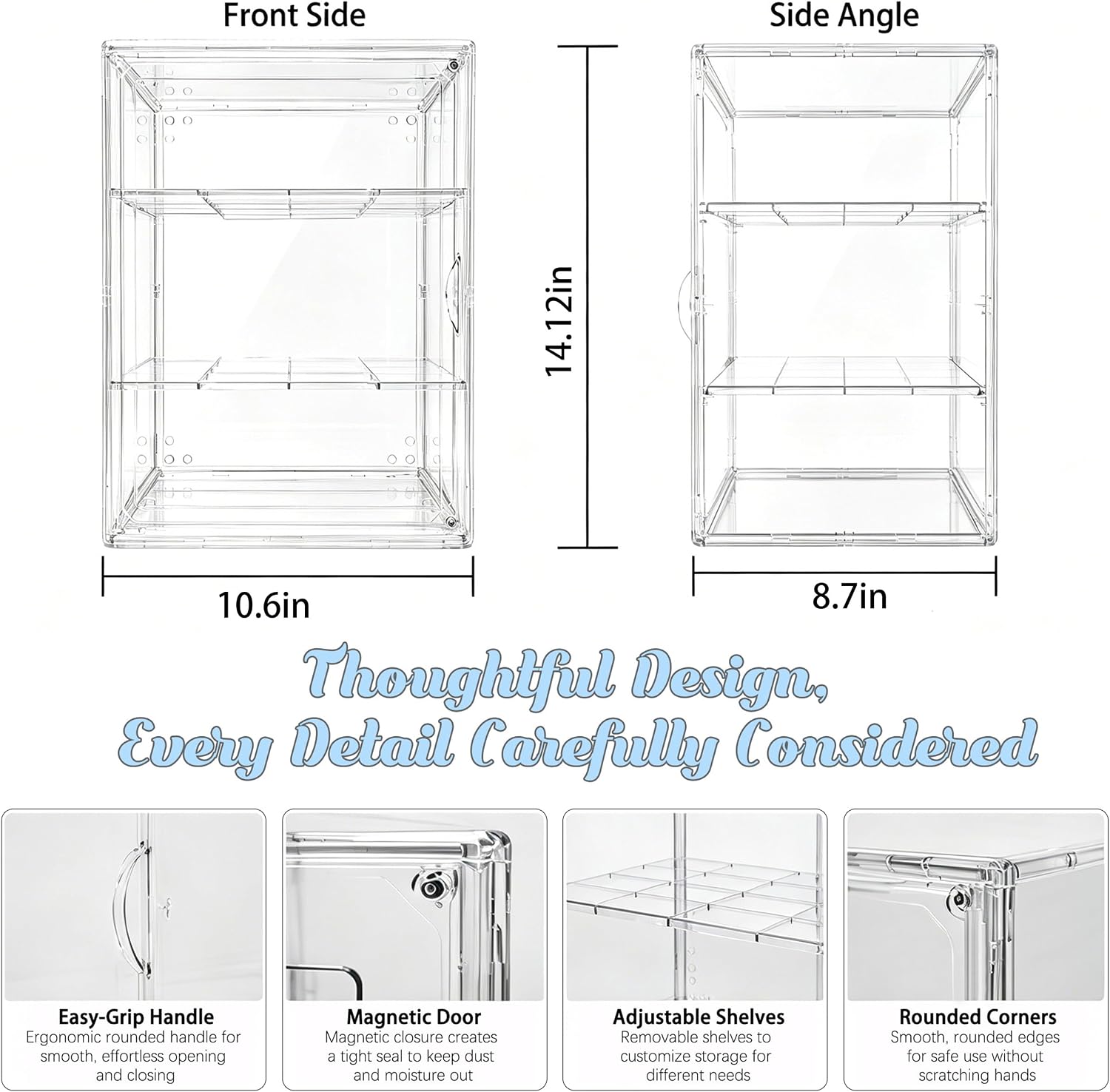 Baby Bottle Organizer，3-Tier Transparent Adjustable Baby Bottle Storage Cabinet, Multi-use Organizer for Countertop, Kitchen, Vanity, Bathroom, Ideal Gift for New Mothers