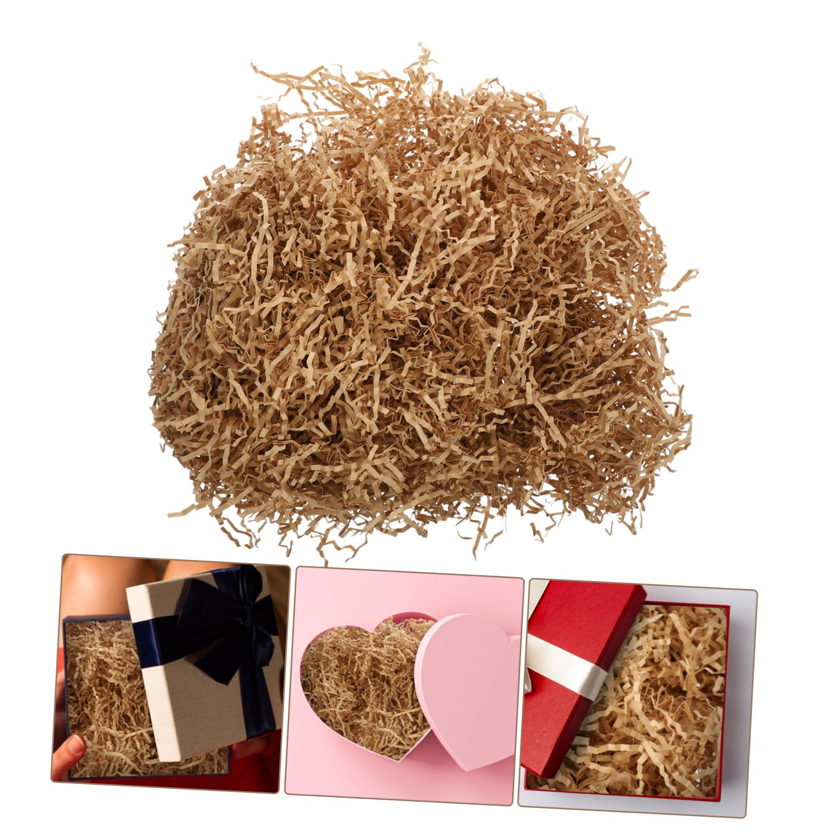 Füllmaterial aus Geschreddertem Papier 1 Beutel 500g Khaki | Geschenkbox und Geschenkkorb Deko, Papierfüllung für Muttertag und Geburtstag
