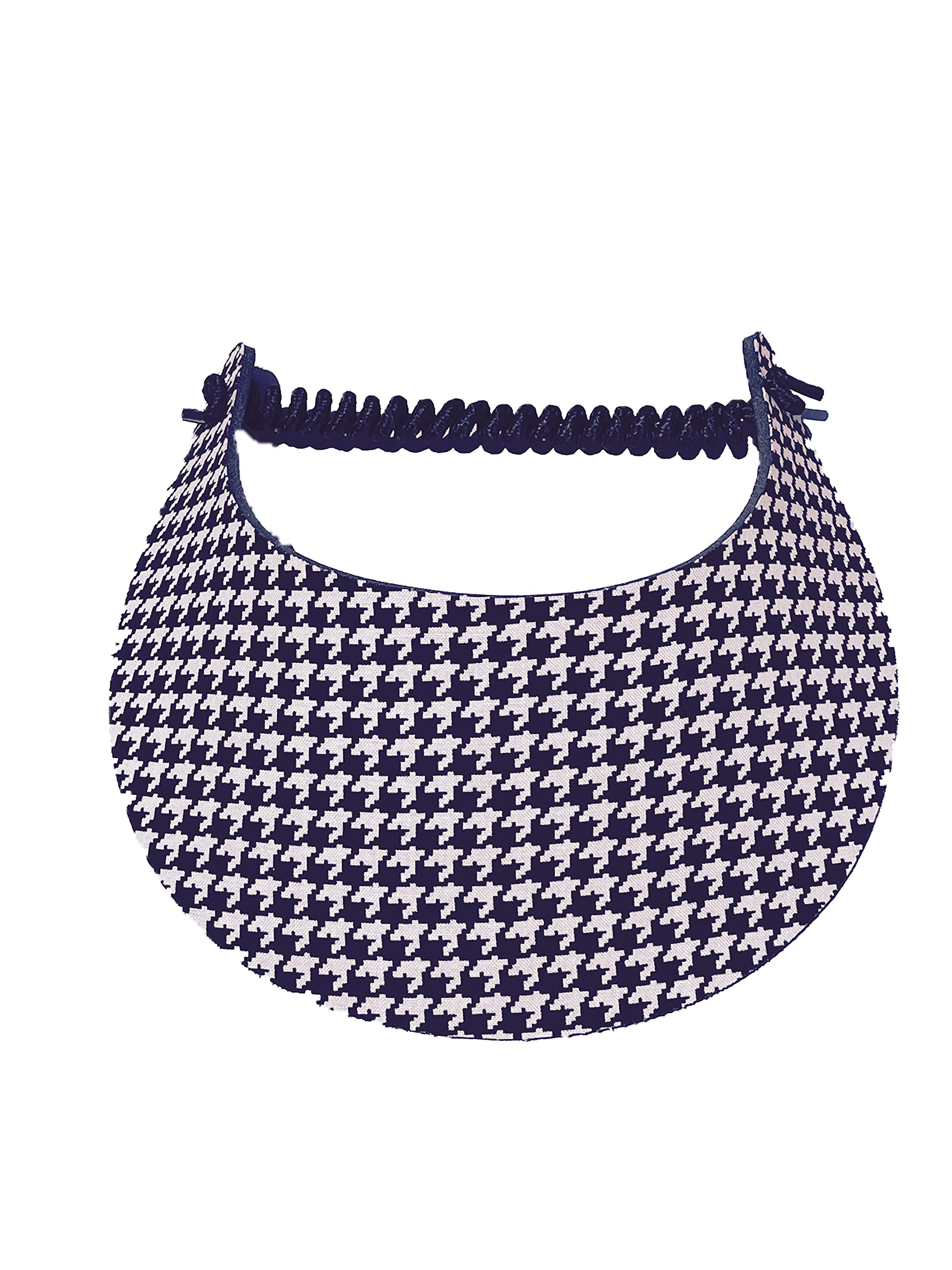 Pickleball - Fashion Fabric Foam Sun Visor for Women - Adjustable to Any Size Head - No Pressure & No Headache! | Black Herringbone