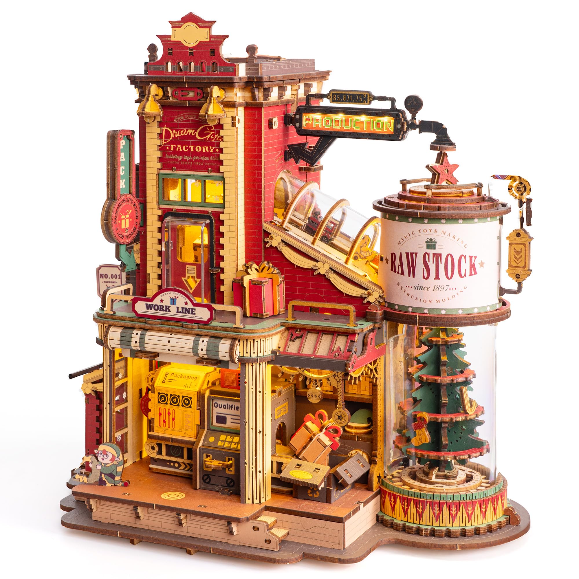 ROBOTIME 3D Puzzle Wooden Model Kits for Adults to Build, Retro Vintage Toy Production Construction Craft Kit