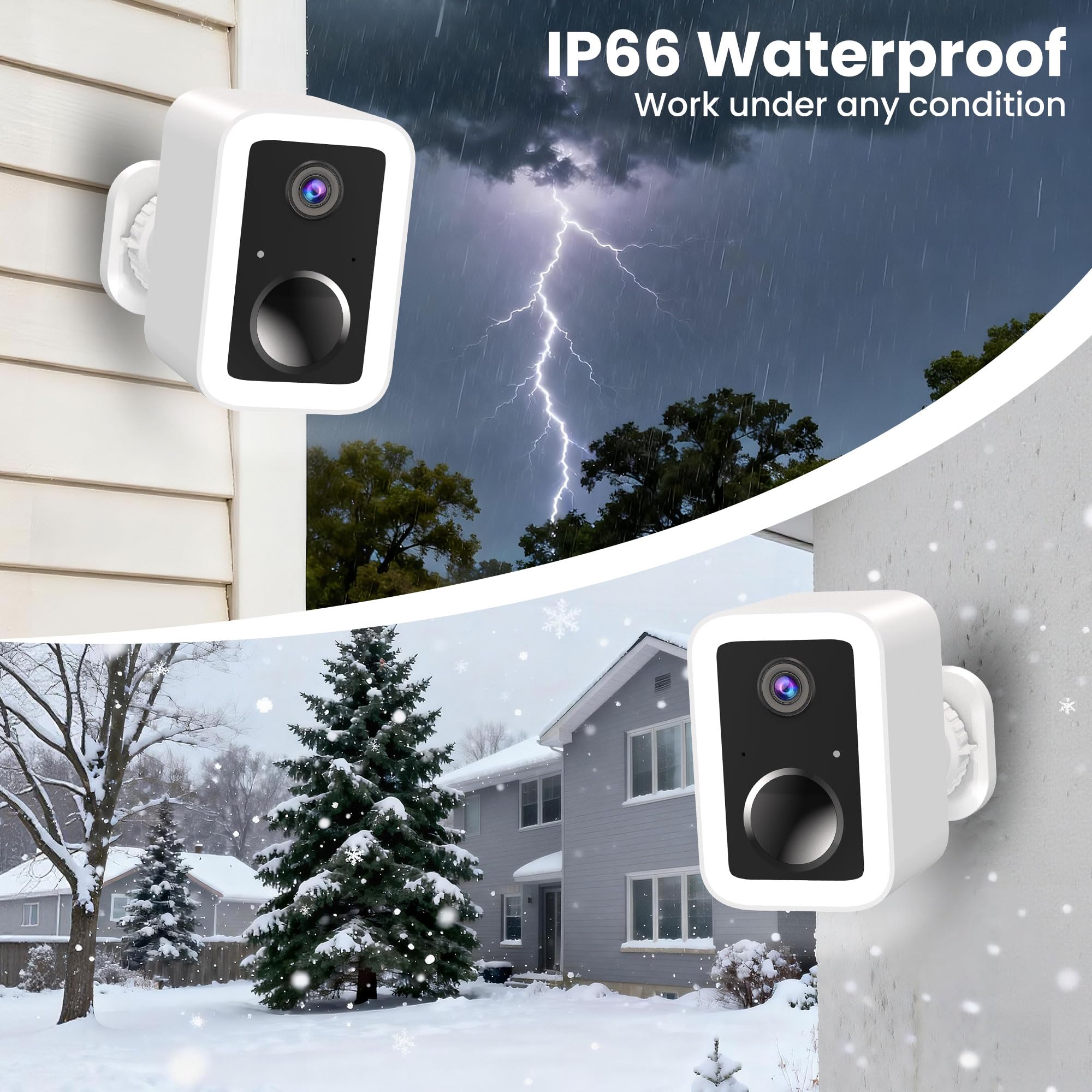 Funstorm 2K Wireless Security Camera Outdoor, 5GHz/2.4GHz Dual-Band WiFi Battery Powered Home Security Camera with Free Cloud Storage, Color Night Vision, AI Motion Detection, Spotlight & Siren, IP66 — view 6