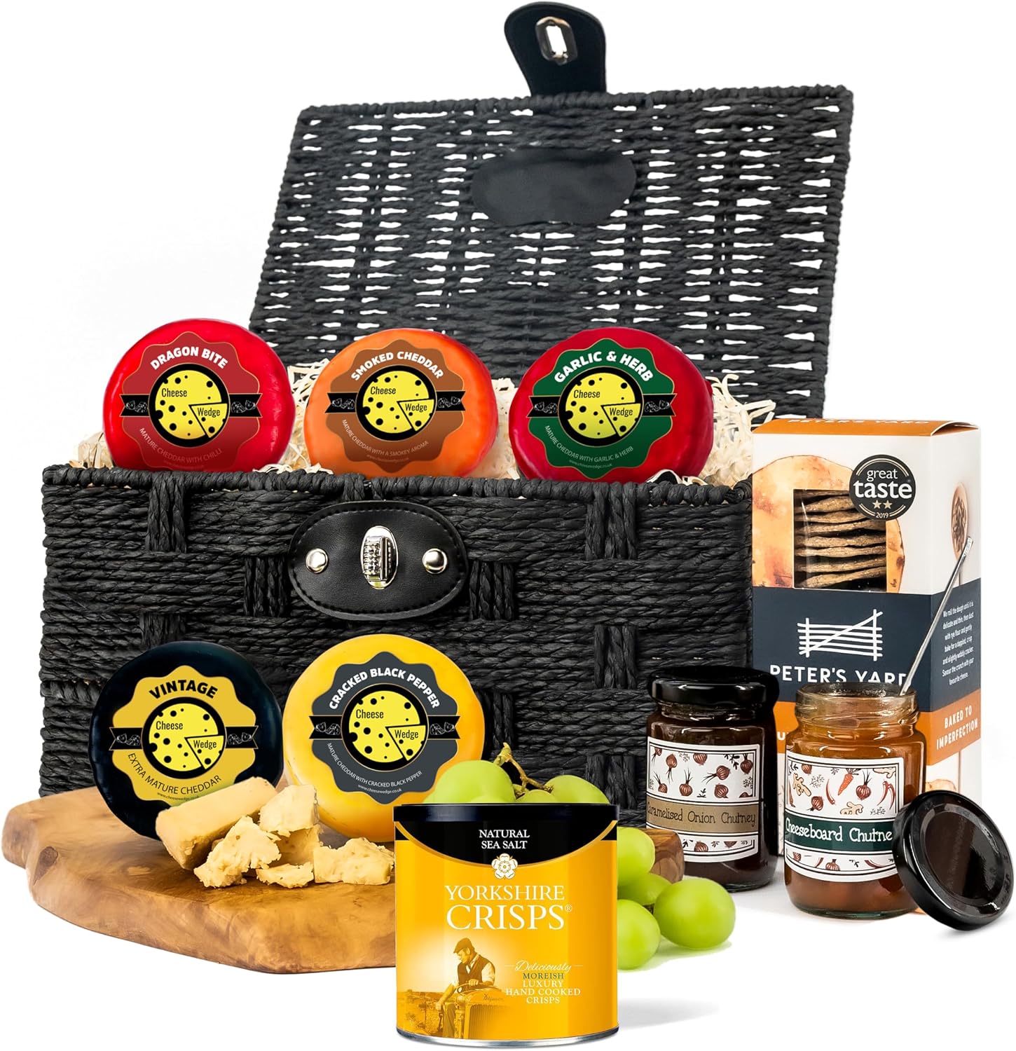 Luxury Cheese Hamper with Chutneys, Crackers and Crisps | 5 Artisan ...