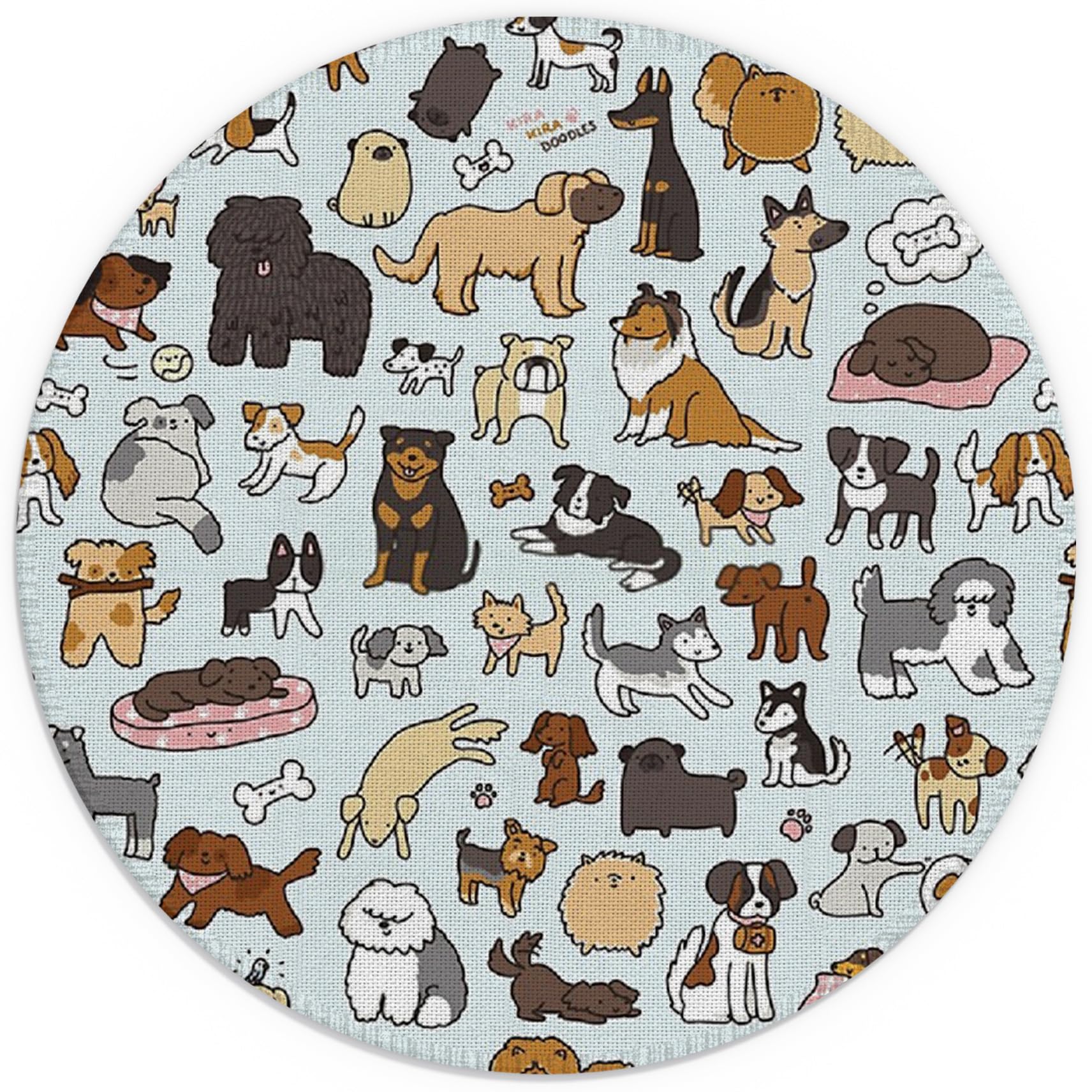 Sufamb Funny Dog Waterproof Small Round Funny Mouse Pad 7.9 x 7.9 Inch, Non-Slip Rubber Base Decorative Gaming Mouse pad for Dorm Room Office Home