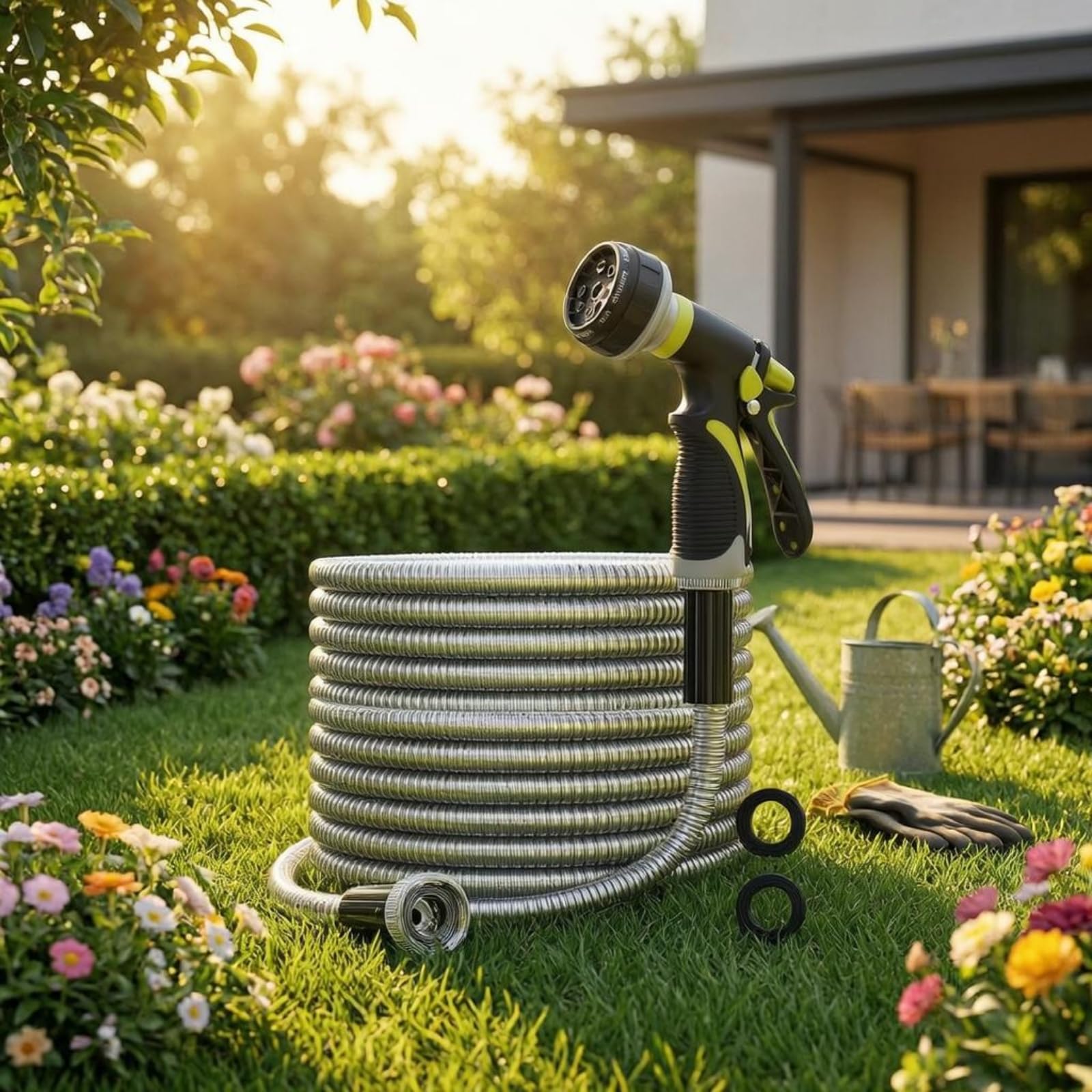 Gartenschlauch mit Sprühdüse Sprühdüse Stabil Bewässungswkzeug, 100FT