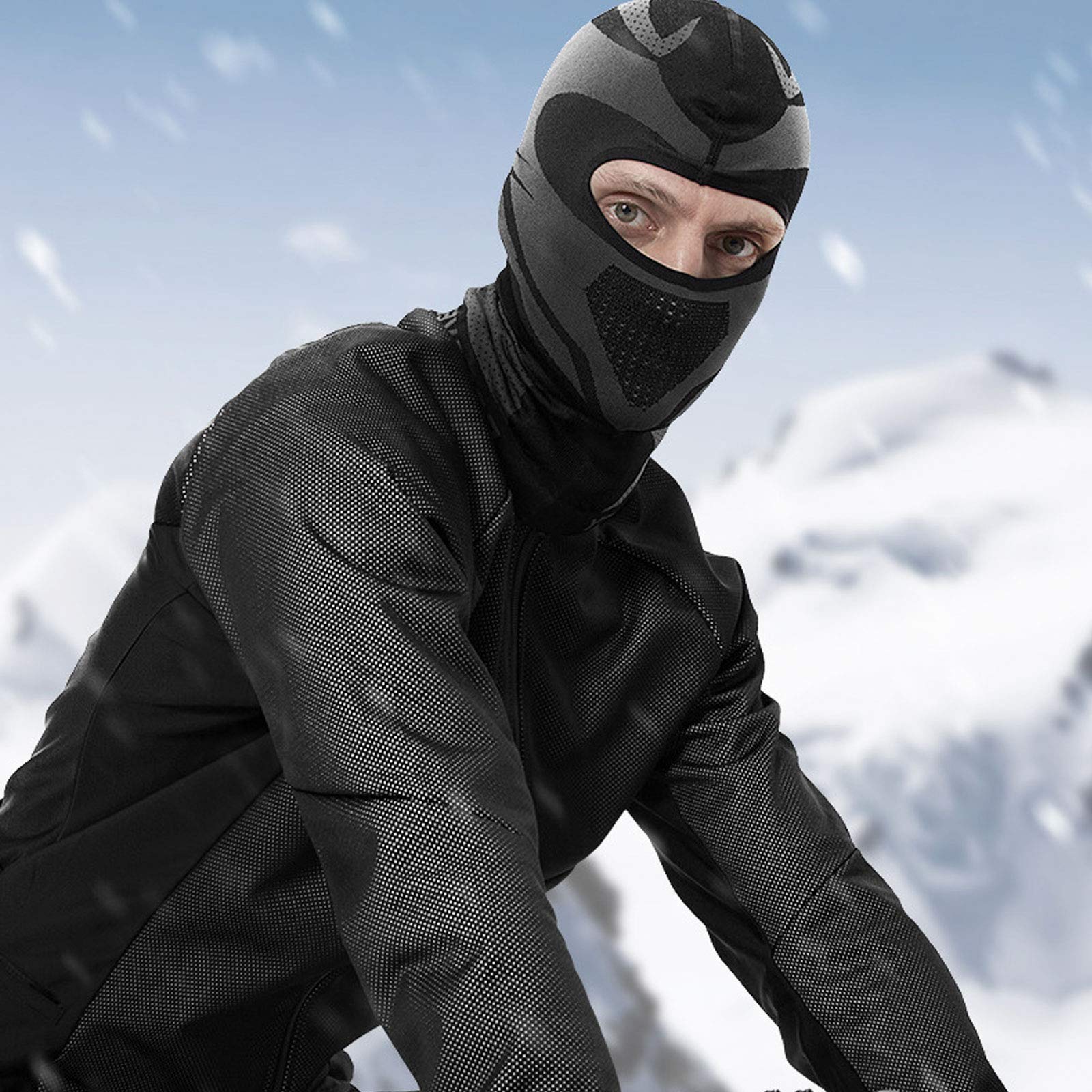 NANANA Balaclava Imperméable Résistant à la Pluie Masque Détachable Bonnet Cagoule d'alpinisme Ski Vélo Moto pour Temps Froid Ski Outdoor Moto Montagne Camping Randonnée Hiver,Long,L