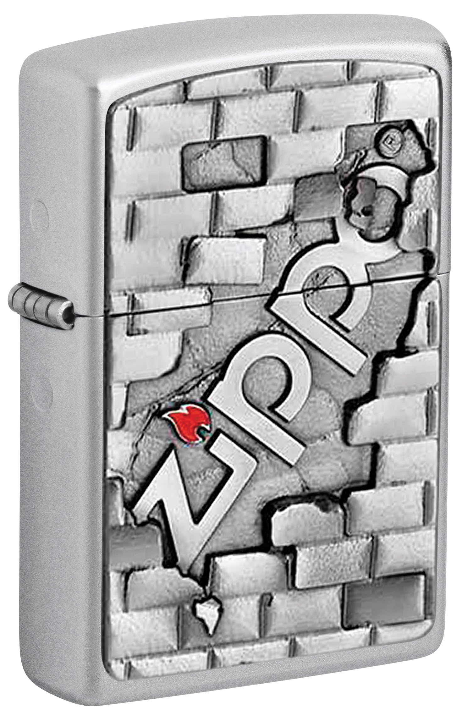 Zippo Windproof Lighter|Metal Long Lasting Zippo Lighter|Best with Zippo Lighter Fluid|Refillable Lighter| Perfect for Cigarettes Cigars Candles|Pocket Lighter Fire Starter|Zippo Wall Emblem