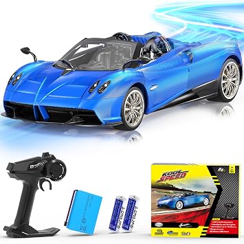 AEROQUEST Remote Control Cars 114 Pagani Huayra Roadster Officially Licensed RC Car for Boys Birthday Gift - Blue