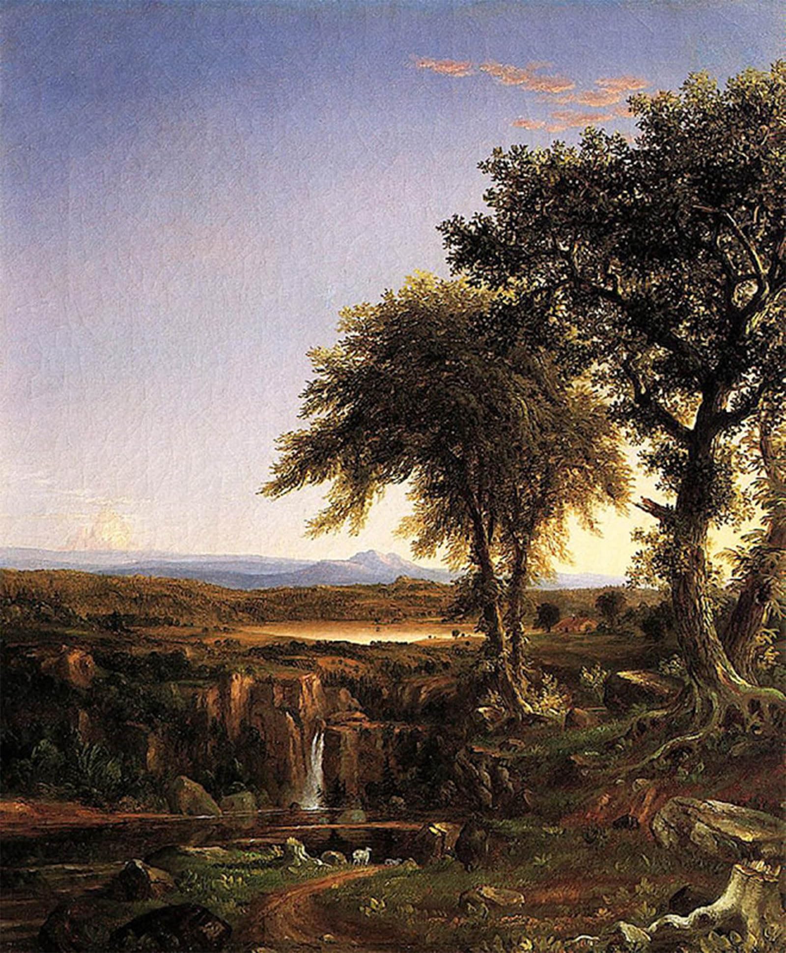 POSTERIIk Famous Animal Posters Vintage Picture Summer Twilight by Thomas Cole Modern Wall Decor for Home Decor 60x90cm