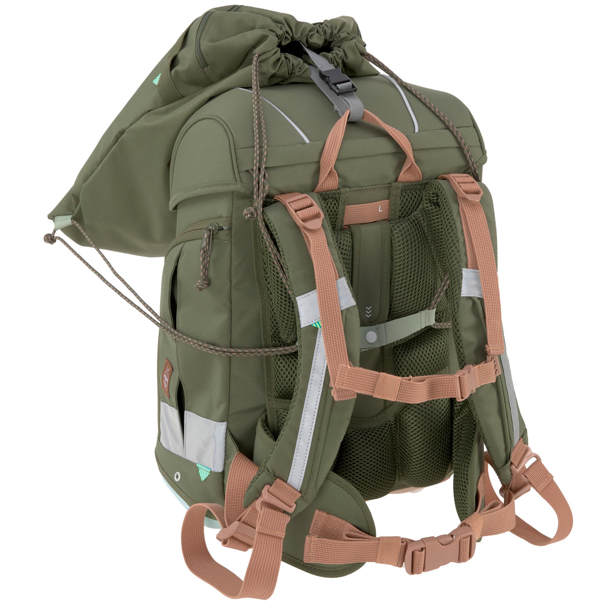 LÄSSIG 7-teiliges Schulranzen Set Kinder/School Set Boxy Unique olive