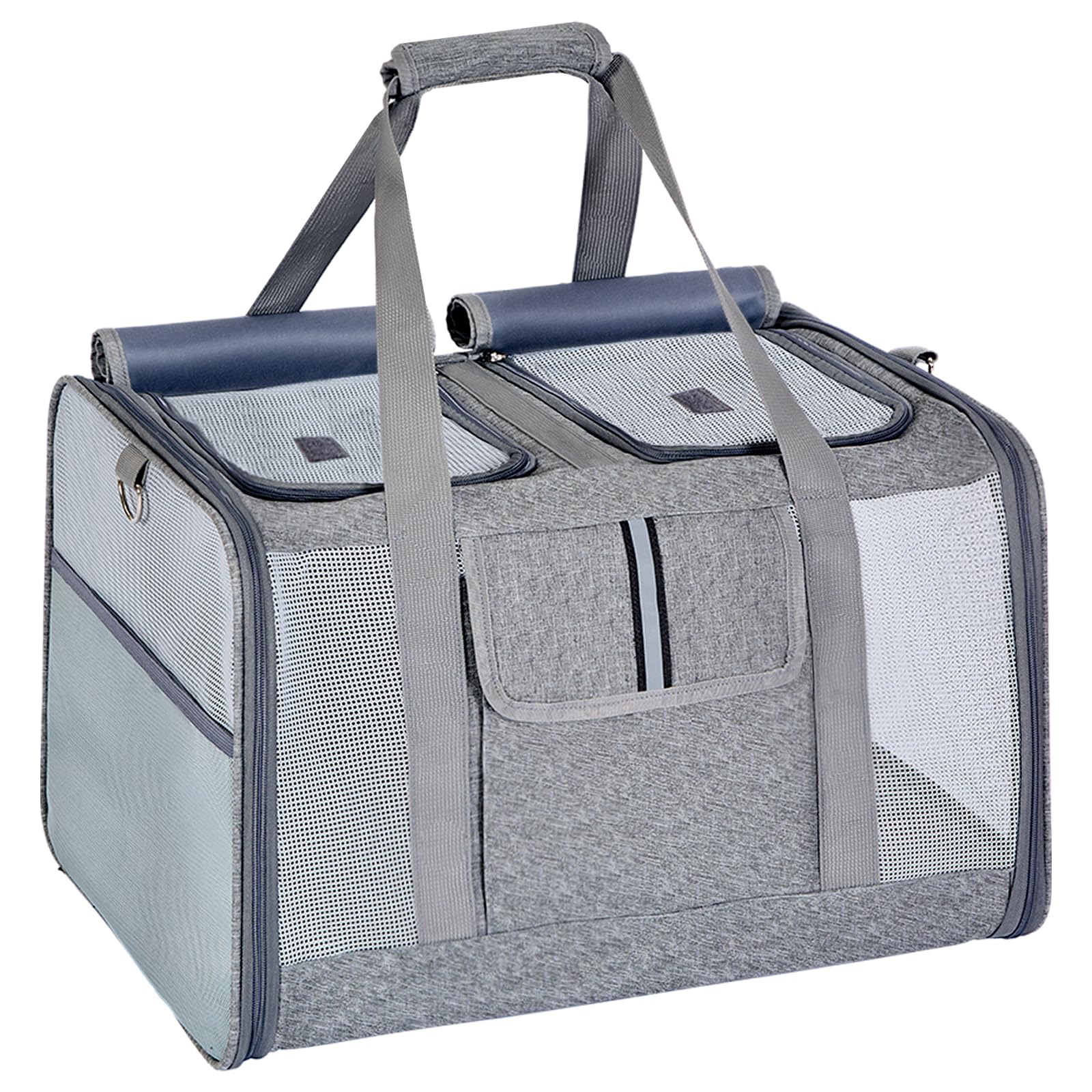 Cat Carrier for 2 Cats – Large Soft-Sided Pet Travel Carrier, Dual Compartments, Privacy Protection, Dog Carrier for Small/Medium Dogs, Home & Outdoor Use