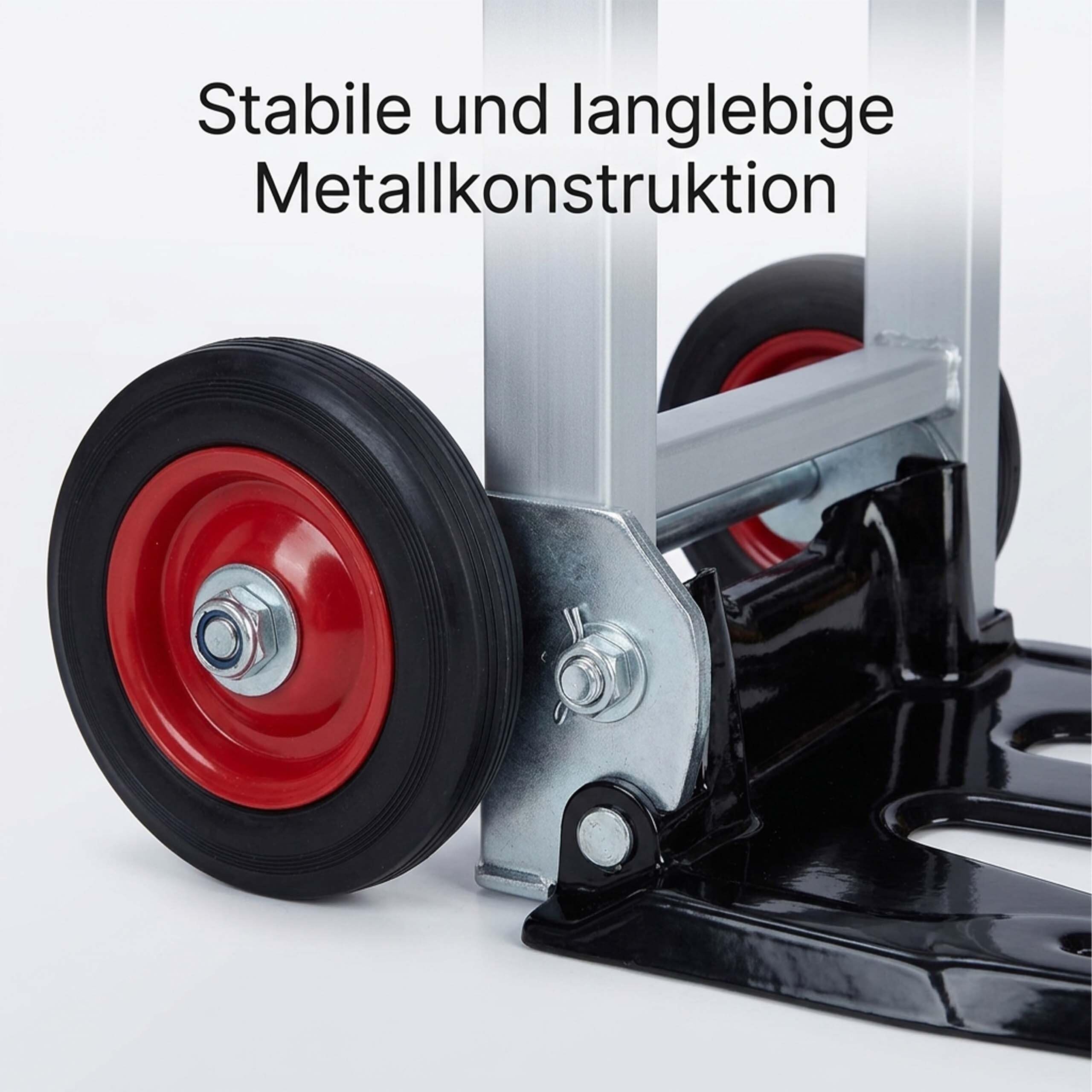 Relaxdays Sackkarre bis 200 kg Traglast, multifunktionale Transportkarre, leicht, Profi, Metall, silber