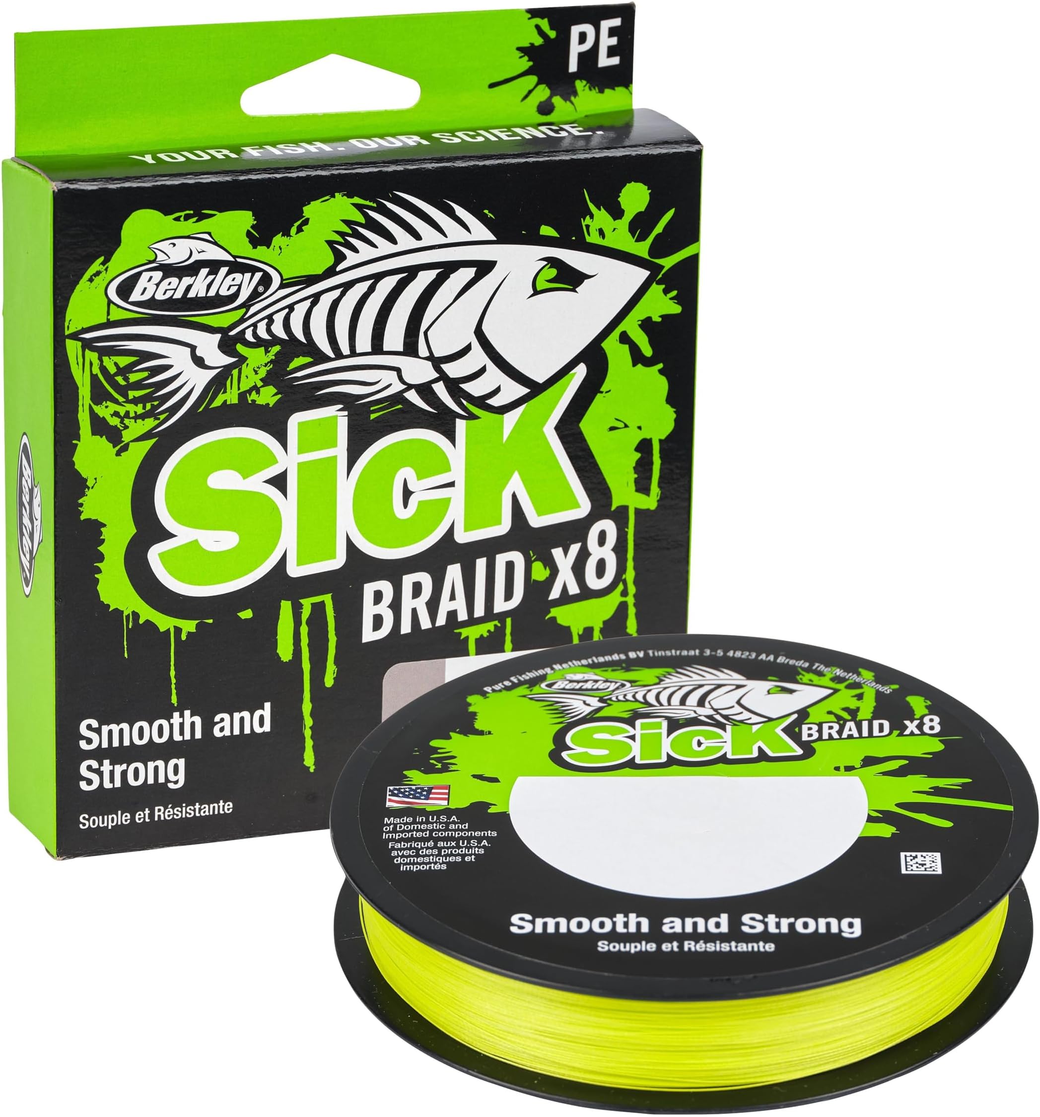 Berkley Sick Braid - 8 Strands Braided Fishing Line, Super Smooth 8 carrier Multifilament PE Braid Predator Fishing Lines 150/300m For Freshwater and Saltwater Sea Fishing
