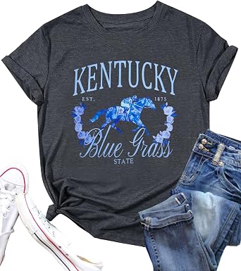 Horse Racing Shirt Womens Kentucky Race Weekend T-Shirt Cute Horse Lover Tee Tops