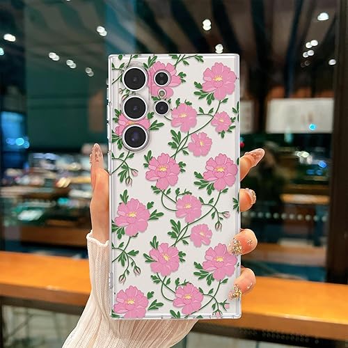 Miniatura 39 de para Funda de Samsung Galaxy S23, Funda Floral de Flores Lindas con Patrón de Lavanda Transparente y Estética para Mujeres y Niñas, Funda Lavanda